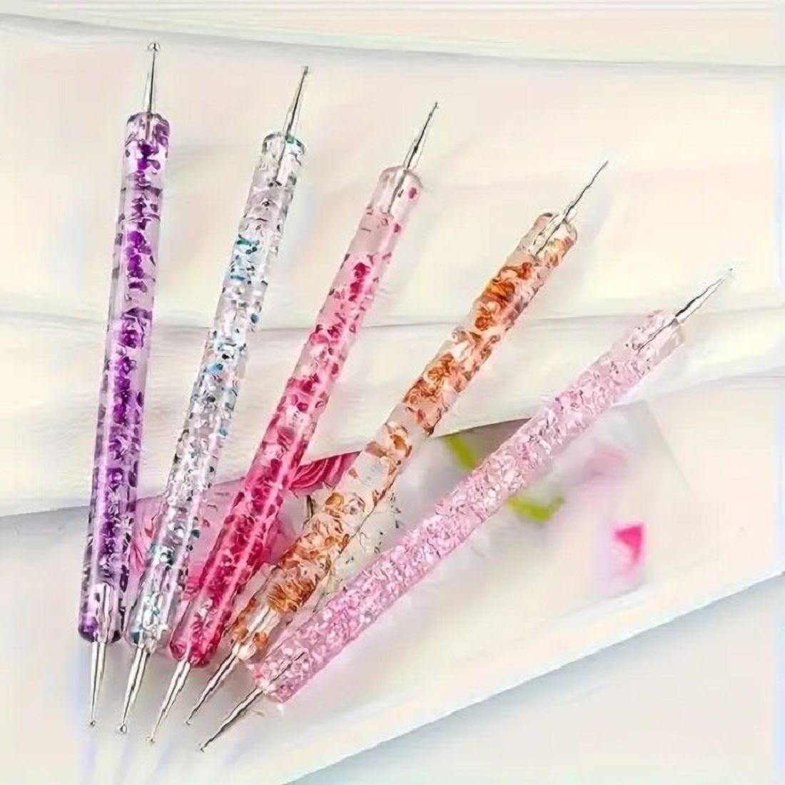 reimichi 5 pcs Dotting Pen Marbleizing Tool 2-Way Nail Art-picture-12