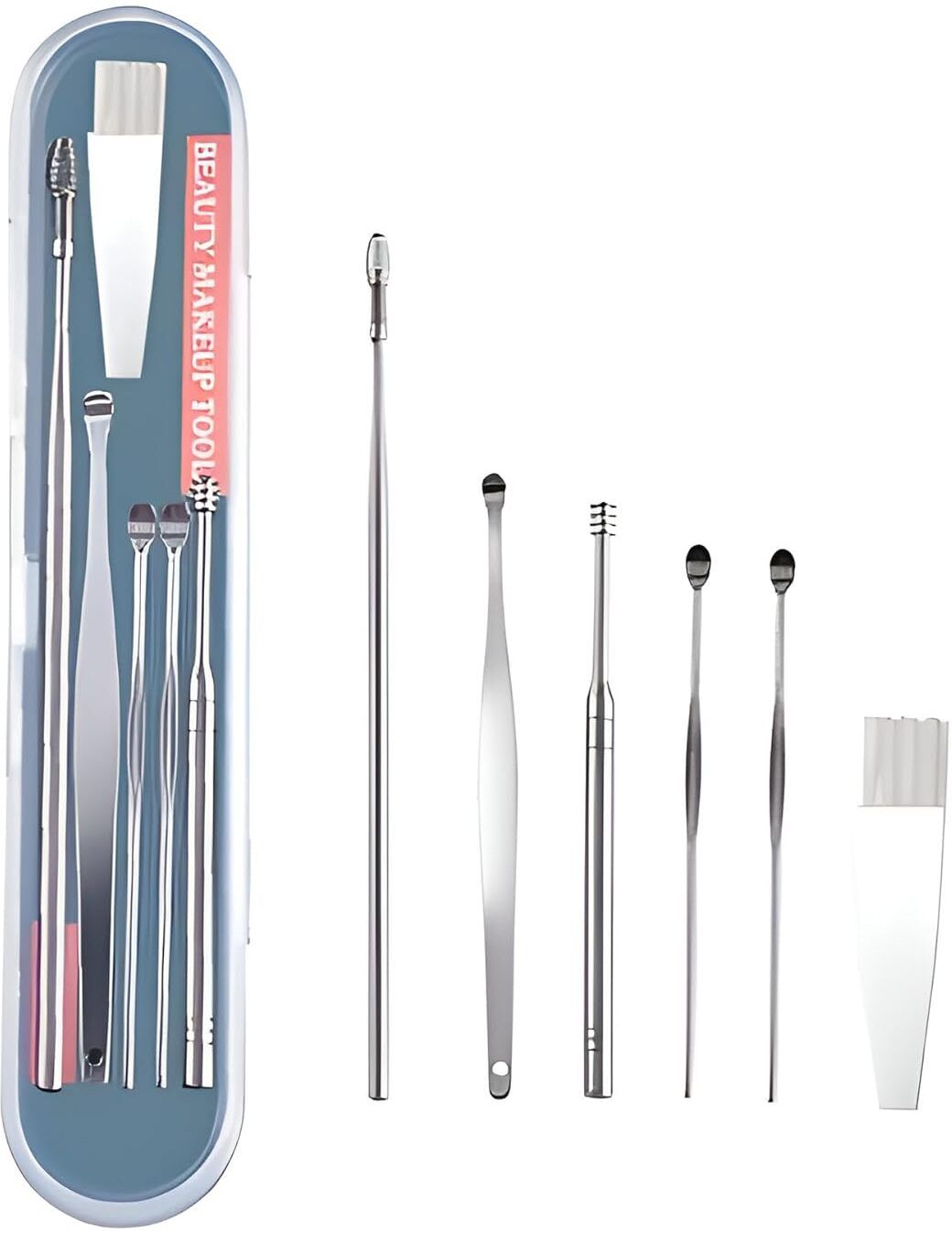 revatakg Stainless Steel Earwax Removal Kit Ear Cleaning Tool 6 Pcs with Storage Box-picture-11