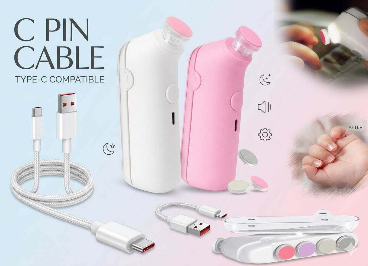 Baby Nail Trimmer Rechargeable Electric,Baby Nail Cutter with 5 Heads Grinding.6-image-18