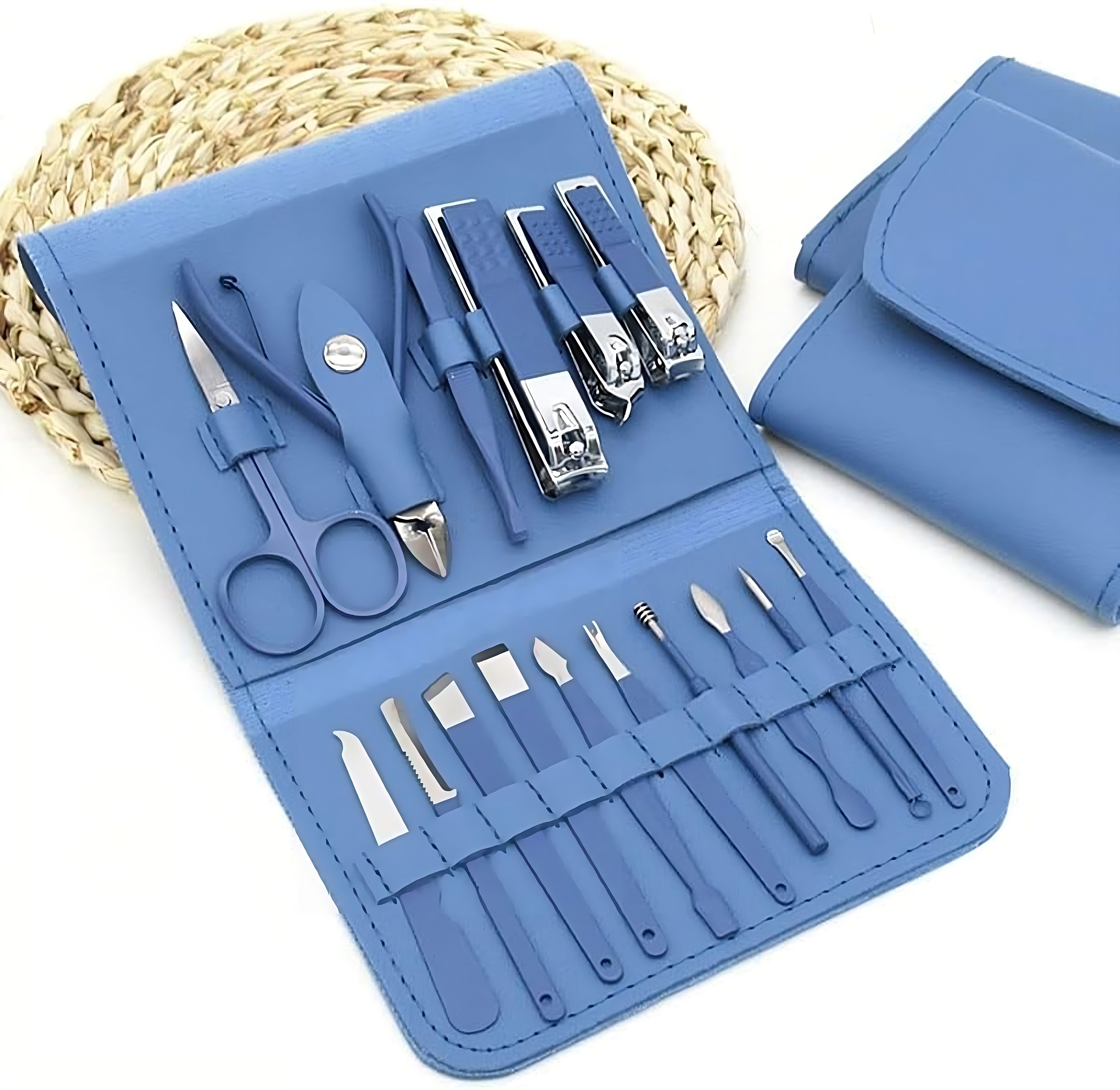 16 in 1 Manicure Kit with Nail Cutter,Ear Pick,Scissors,Tweezers Knife Eyebrow