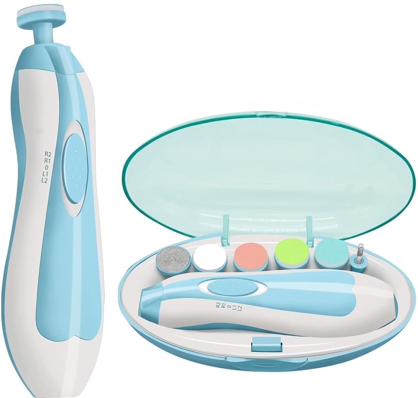 BabyCare SoftTouch Nail Trimmer Pro – Advanced Electric Nail File Set Newborns-image-26