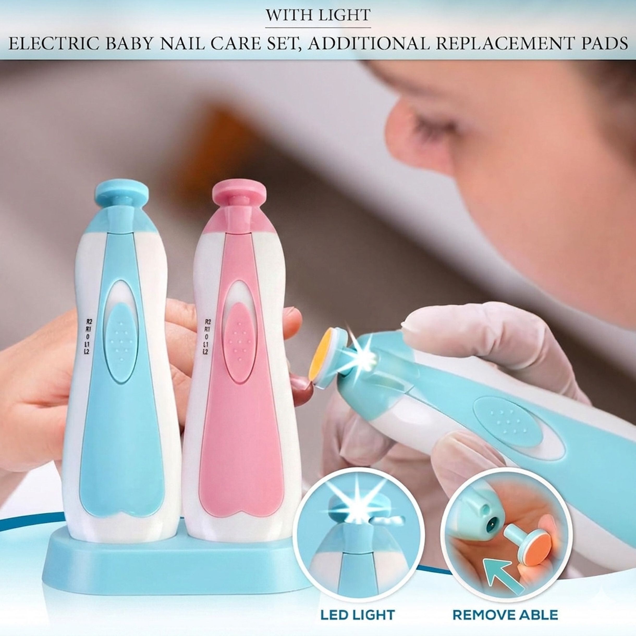 jordan New Baby Nail File Electric,Baby Nail Trimmer with Light for Safe Baby Nail Care-picture-21