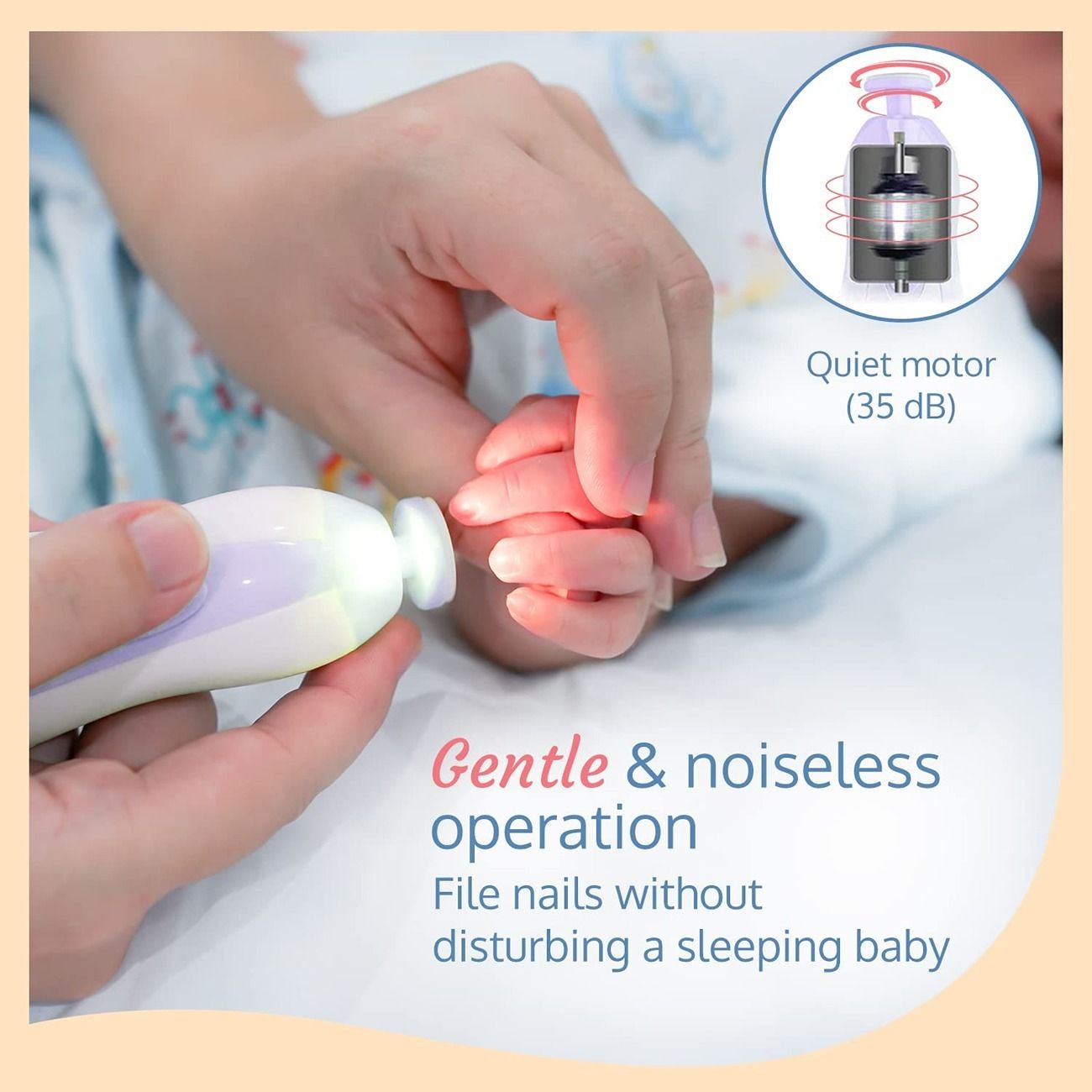 Baby Nail Trimmer with 6 Grinding Heads Baby nail Cutter-133-image-12