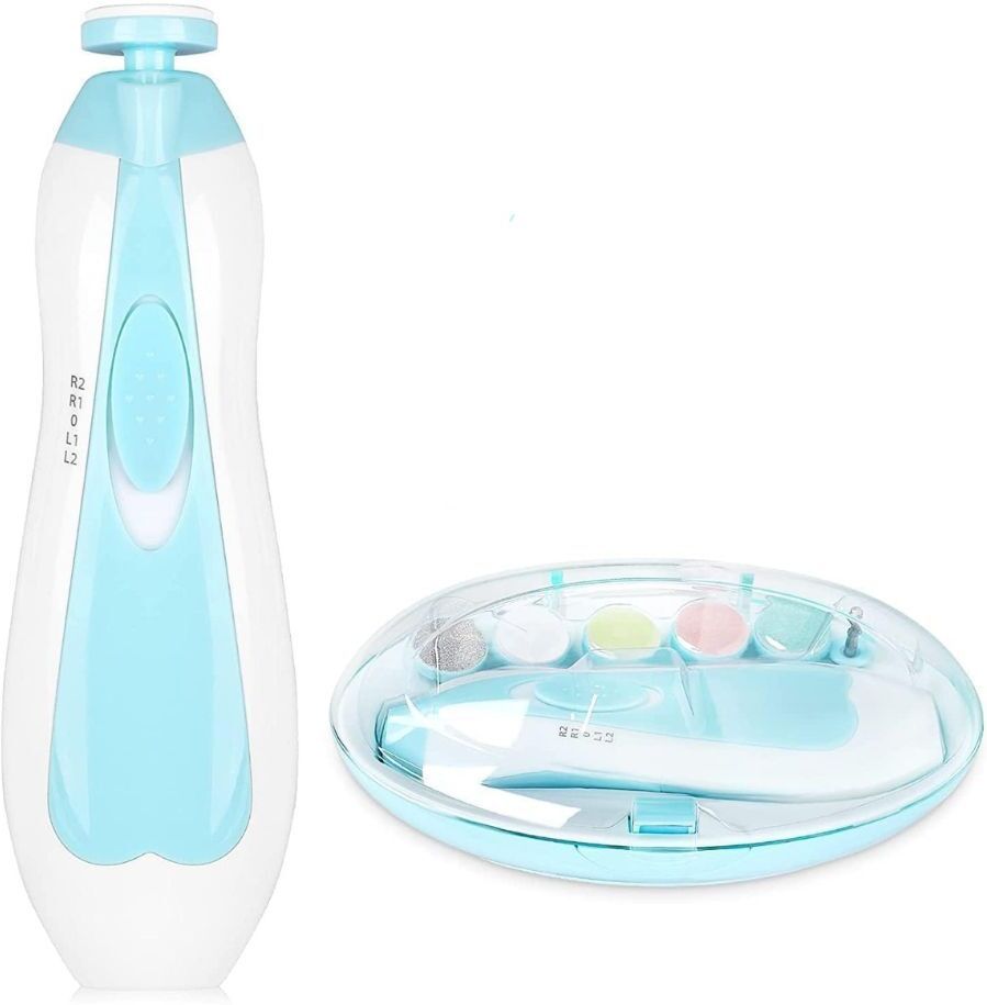 comfortinglives Portable Baby Nail Trimmer Electric Nail File with Storage Case LED Light-picture-8