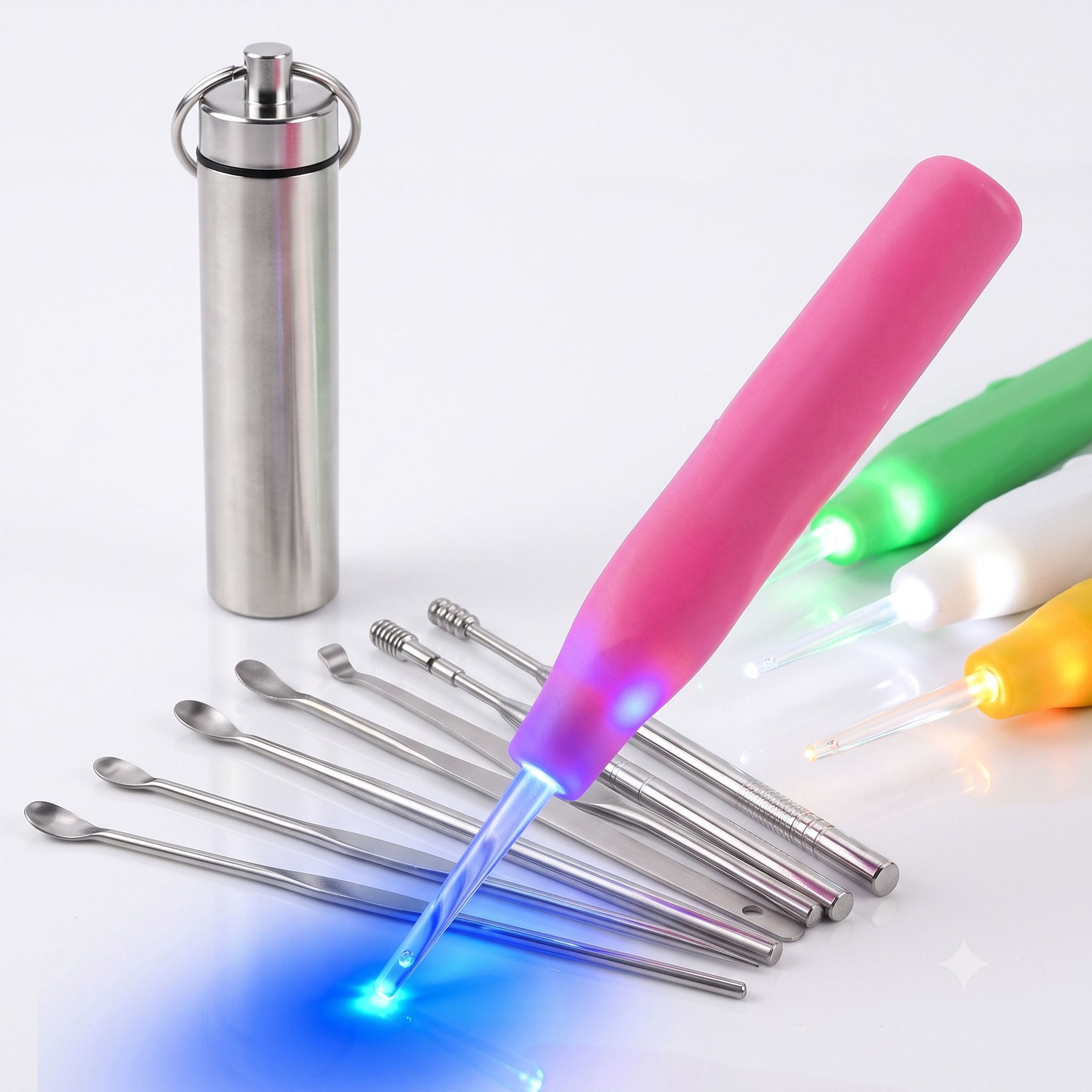 shriwat LED Ear Wax Remover 6in1 Ear Cleaner Tool Kit Steel Earpick Light For Kids Adult-picture-18