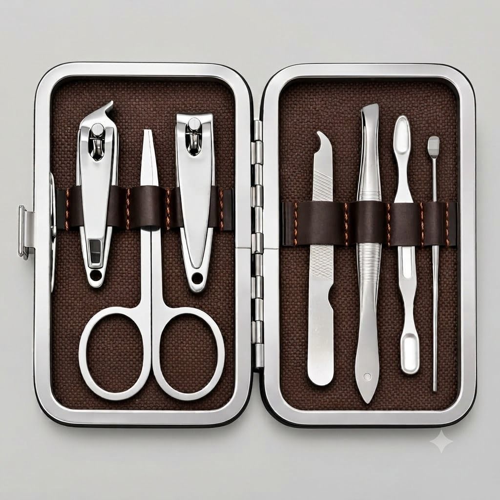 Professional 7in1 Manicure Set Nail Art Clipper Pedicure Set-image-14