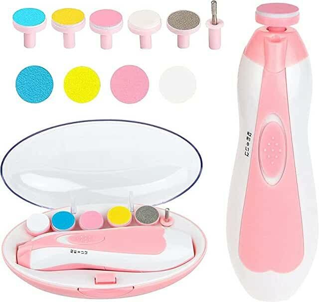 niavaa New Baby Nail File Electric,Baby Nail Trimmer Heads Safe for Newborn Baby (Pink)-picture-25