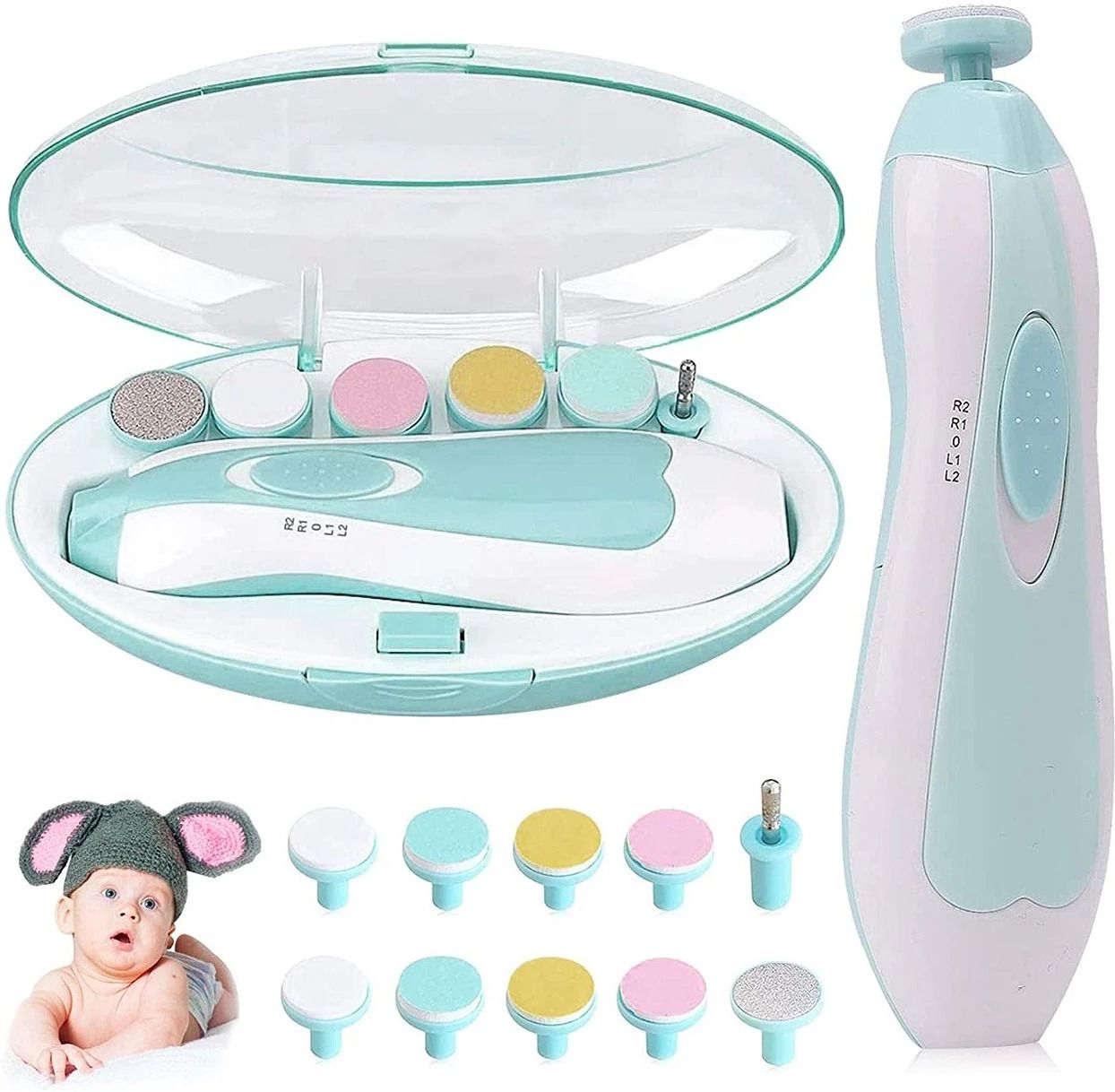 Newborn, Toddler, Infant Electric Baby Nail Trimmer File, Safe Baby Nail File-image-11