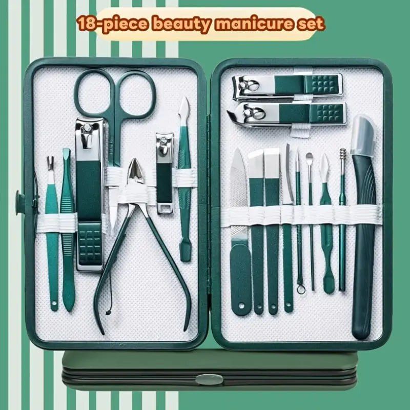 devyamii 18-Pcs Professional Manicure Pedicure Set | Nail Care Grooming Kit Pin Gauge-picture-21