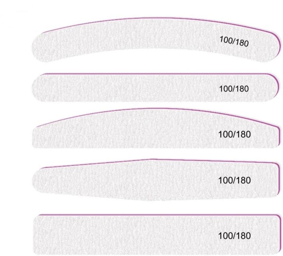 5Pcs Nail Filer Professional 100/180 Nail File Set Multi Shaped Fingernail files-image-1