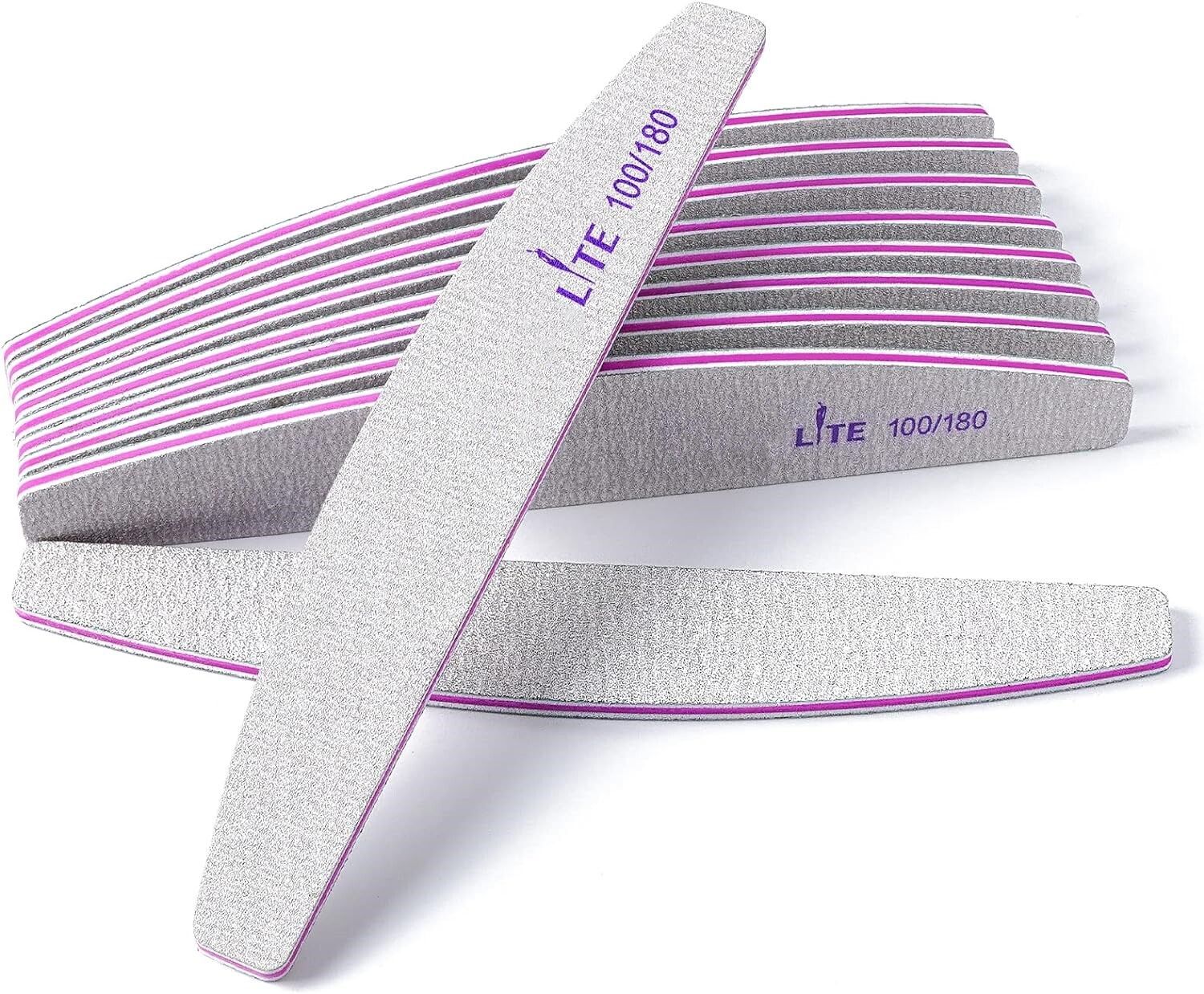 10 Pcs Professional Nail Files Reusable Double Sided Emery Board(100/180 Grit)-image-6