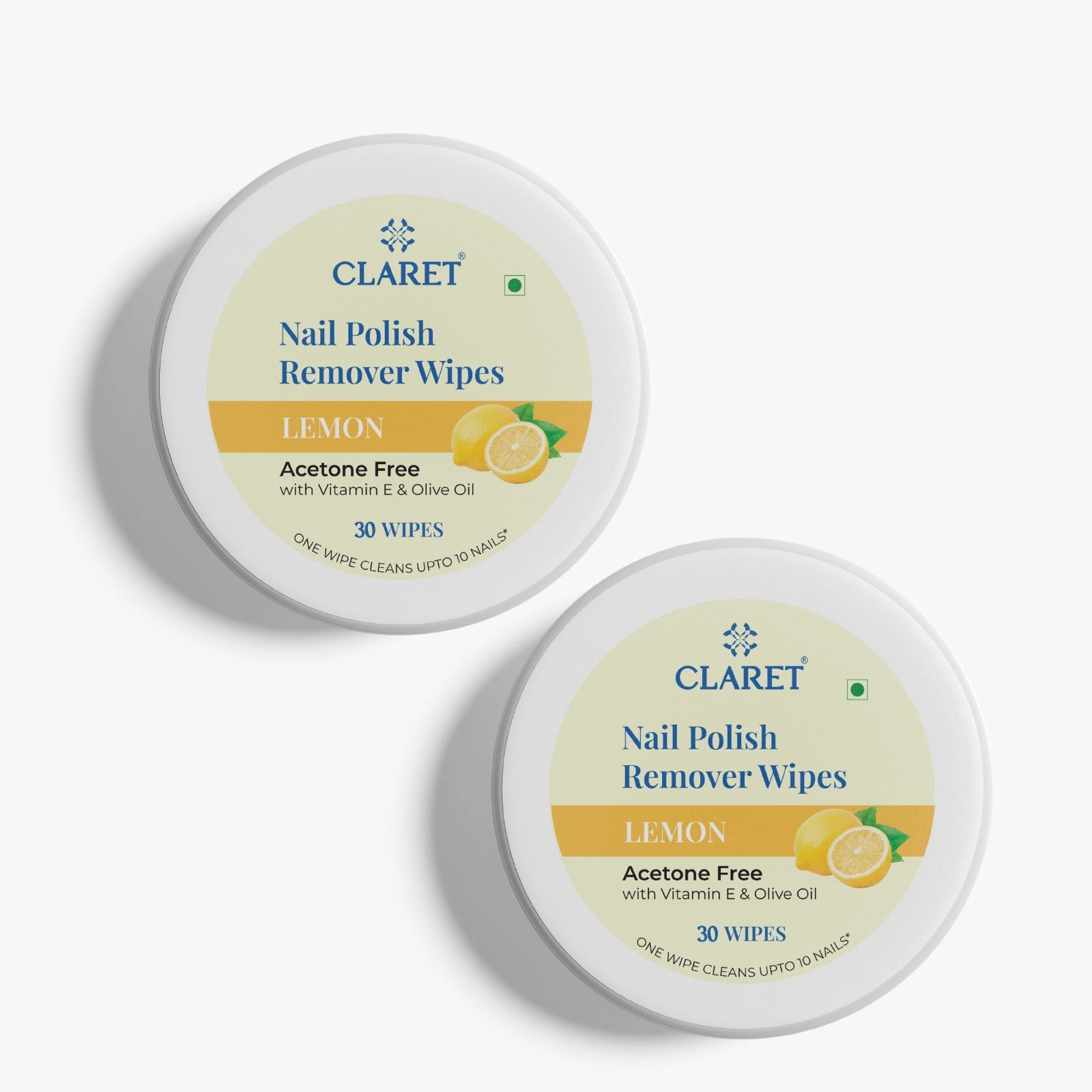 claret Lemon Nail Polish Remover Wipes, 30 Wipes Each Pack, Acetone Free | Pack of 2-picture-36