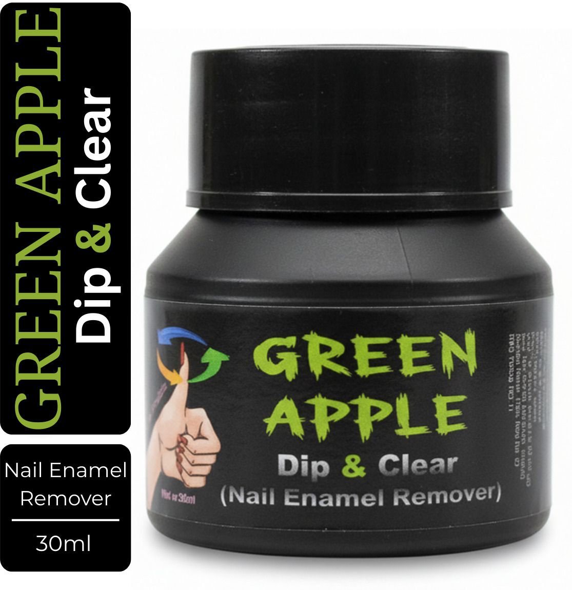 Nail Enamel Remover Dip & Clear Green Apple Quick Nail Polish Remover for Women-image-3