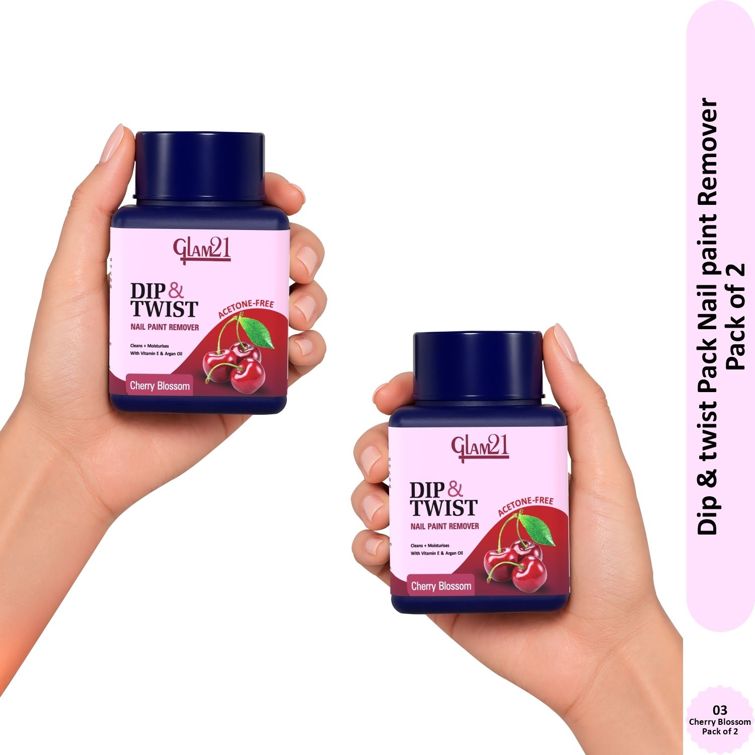 Dip & Twist Nail Polish Remover| Enriched With Argon Oil & Vit E- Cherry Blossom-image-11