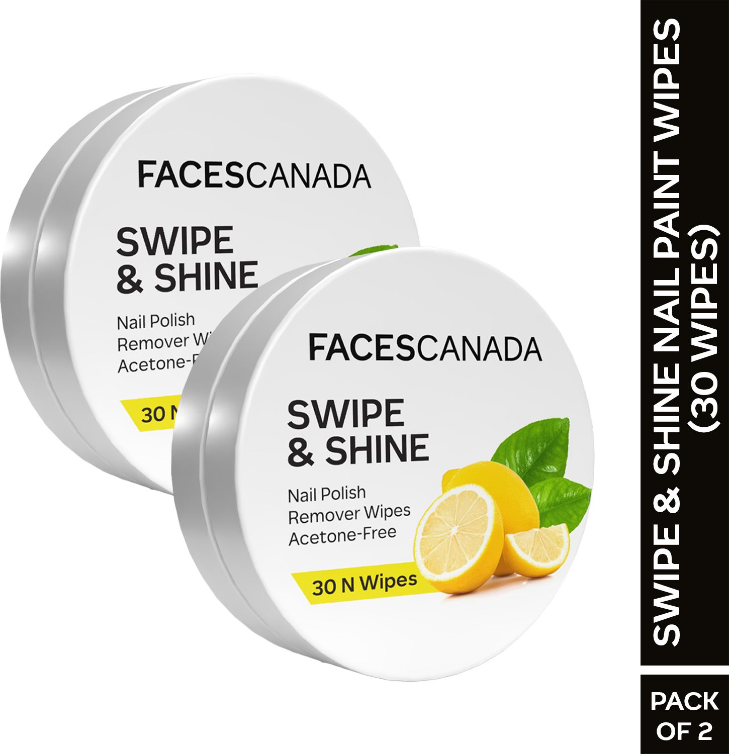faces canada Swipe & Shine Nail Polish Remover Wipes | Acetone Free | 30 Wipes each Pack of 2-picture-18
