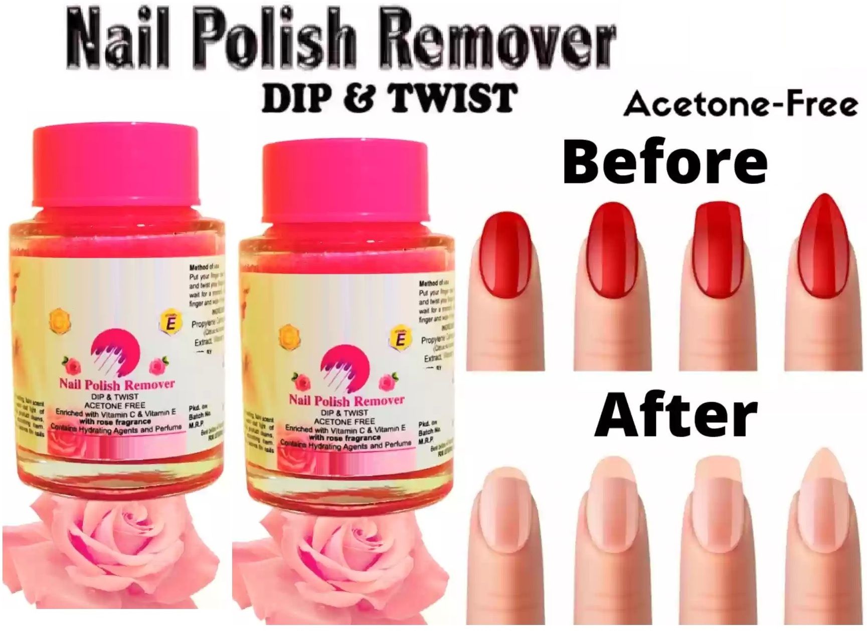 tanvi27 Dip & Twist Instant Nail Paint Remover with Rose Fragrance Combi-picture-11