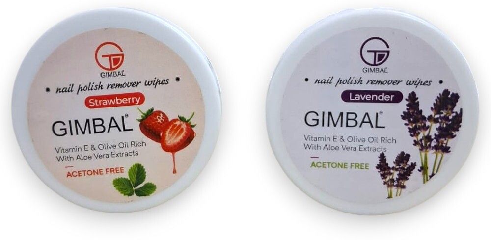gimbal Nail Polish Remover Wipes Acetone Free Lavender & Strawberry 30 Wipes Combo of 2-picture-31