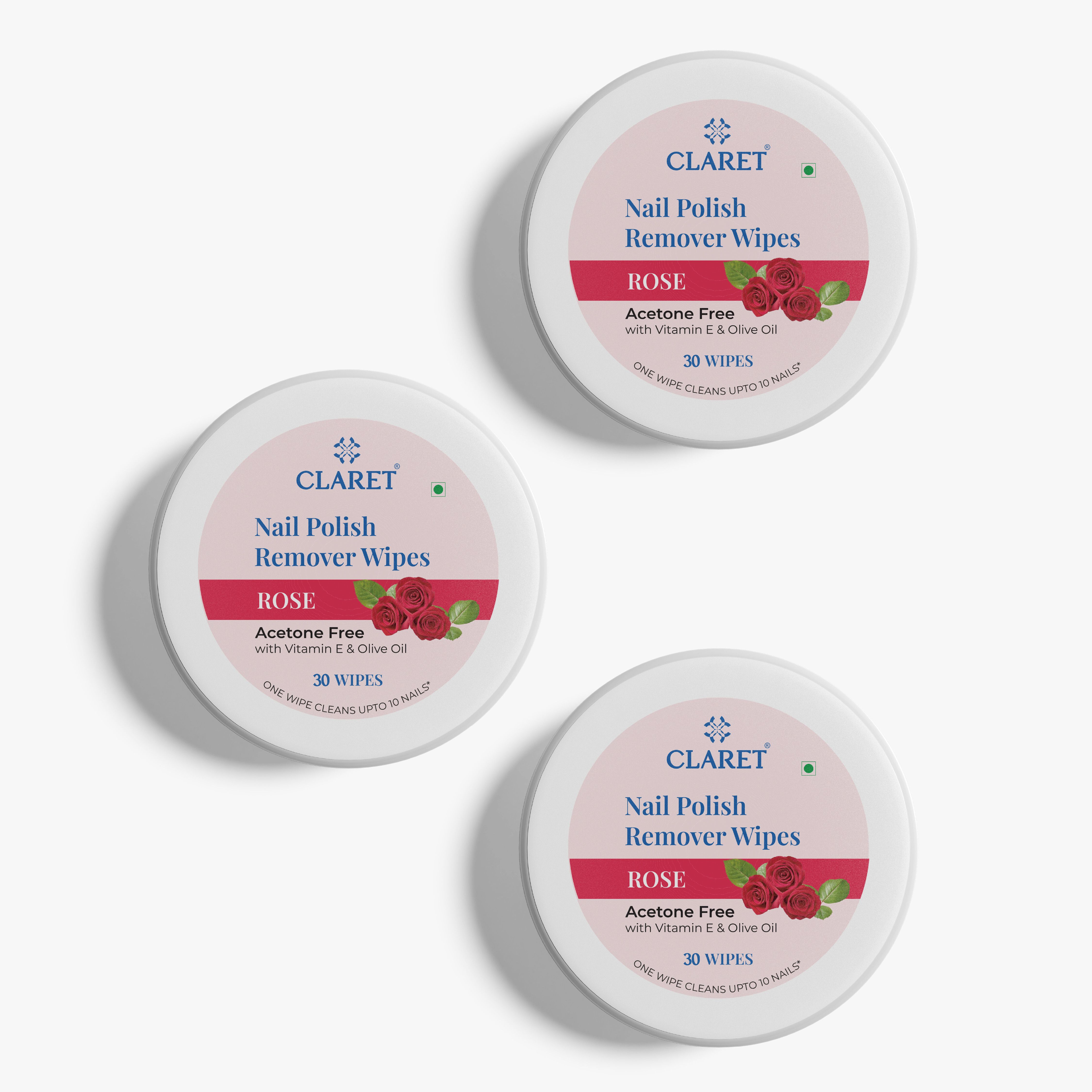 claret Rose Nail Polish Remover Wipes, 30 Wipes Each Pack, Acetone Free | Pack of 2-picture-8