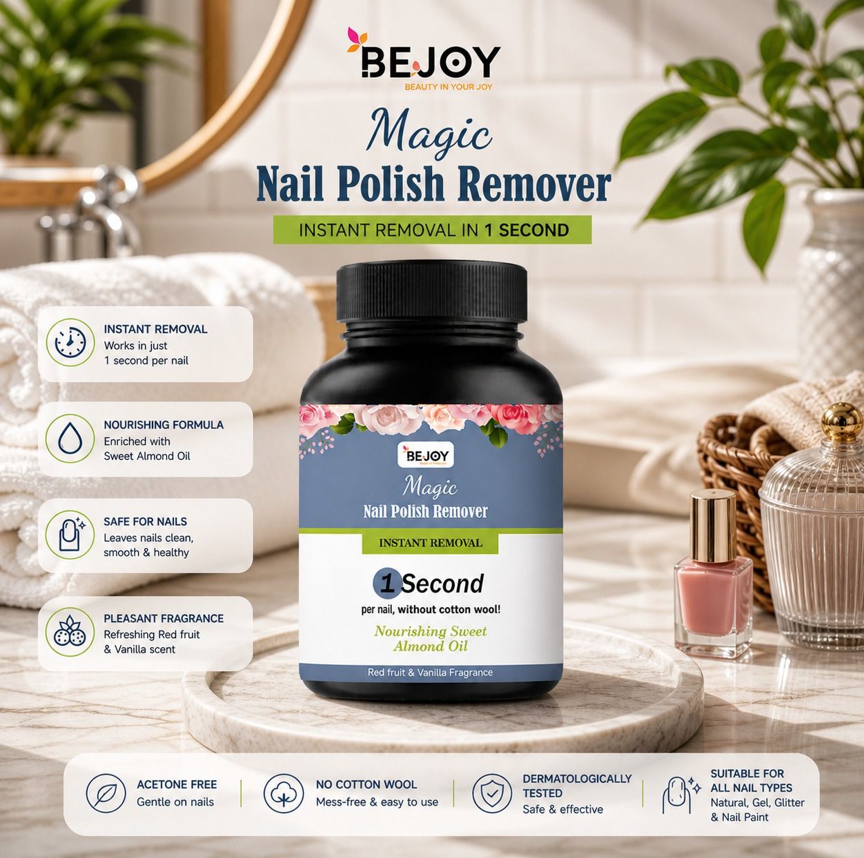 bejoy Magic Nail Polish Remover Instant Removal in 1 Second with Almond Oil-picture-16