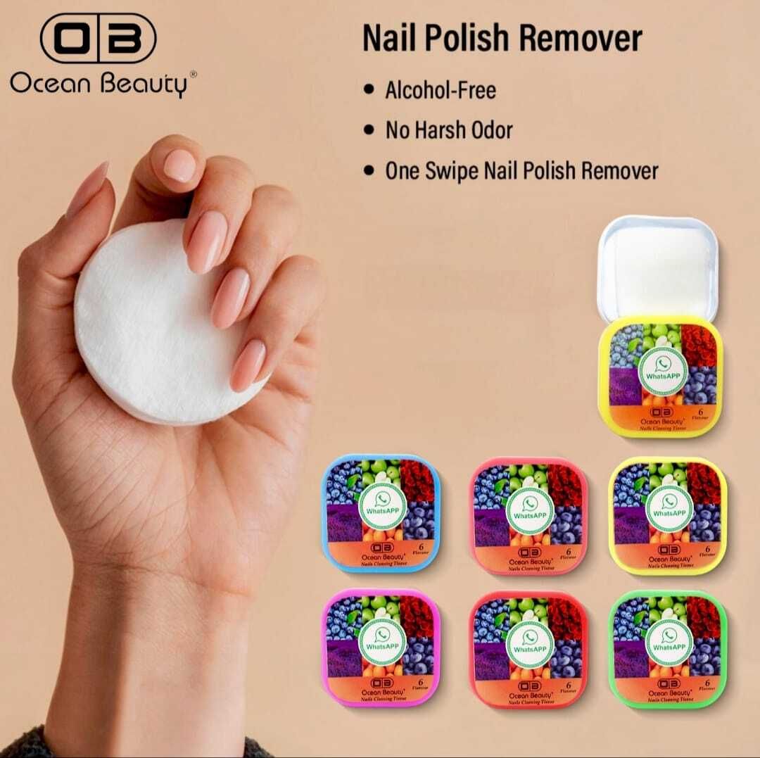 Nail Paint Polish Remover Cotton Pads Tissue Combo Set Wet Wipes Pack Of 6-image-8