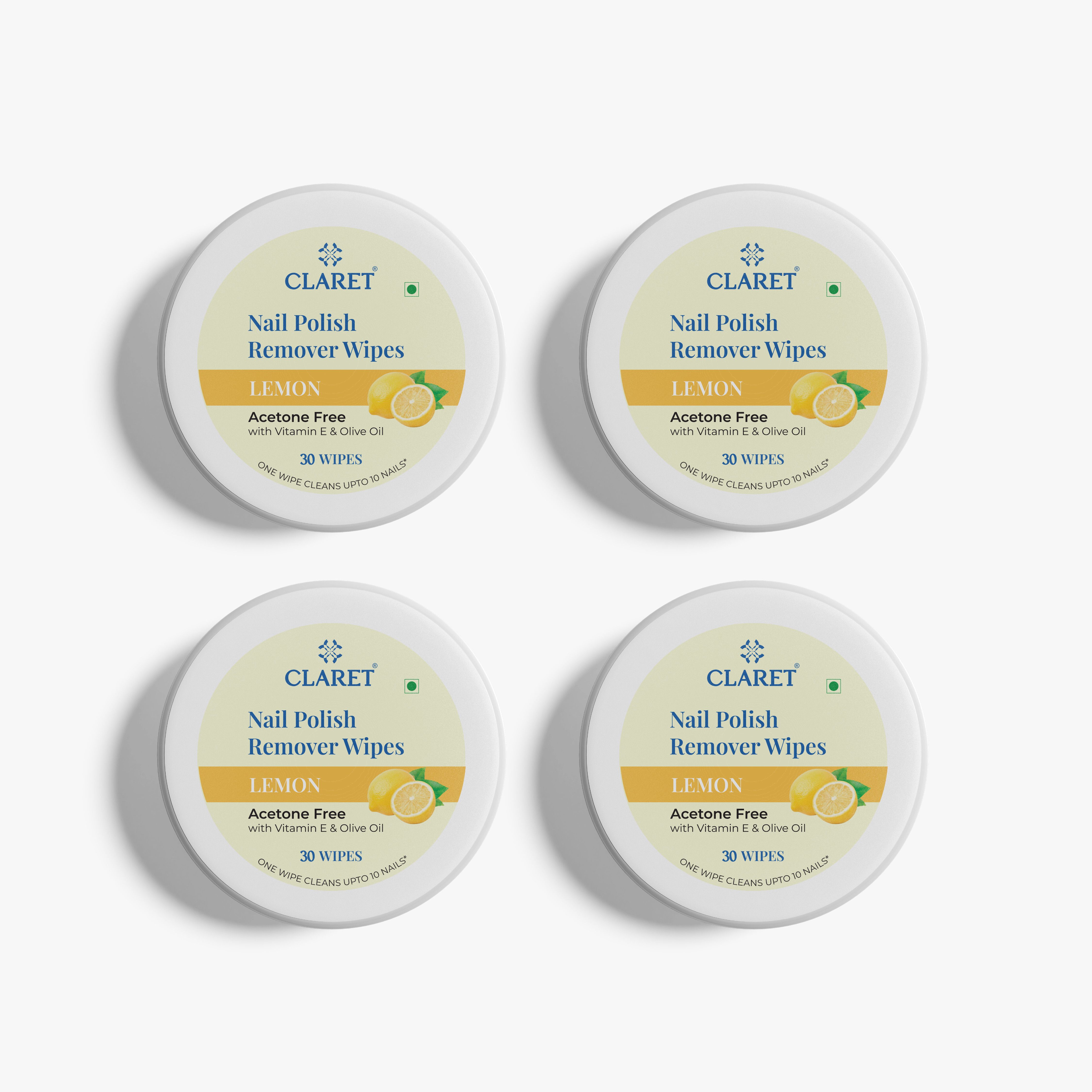 claret Lemon Nail Polish Remover Wipes, 30 Wipes Each Pack, Acetone Free | Pack of 2-picture-12