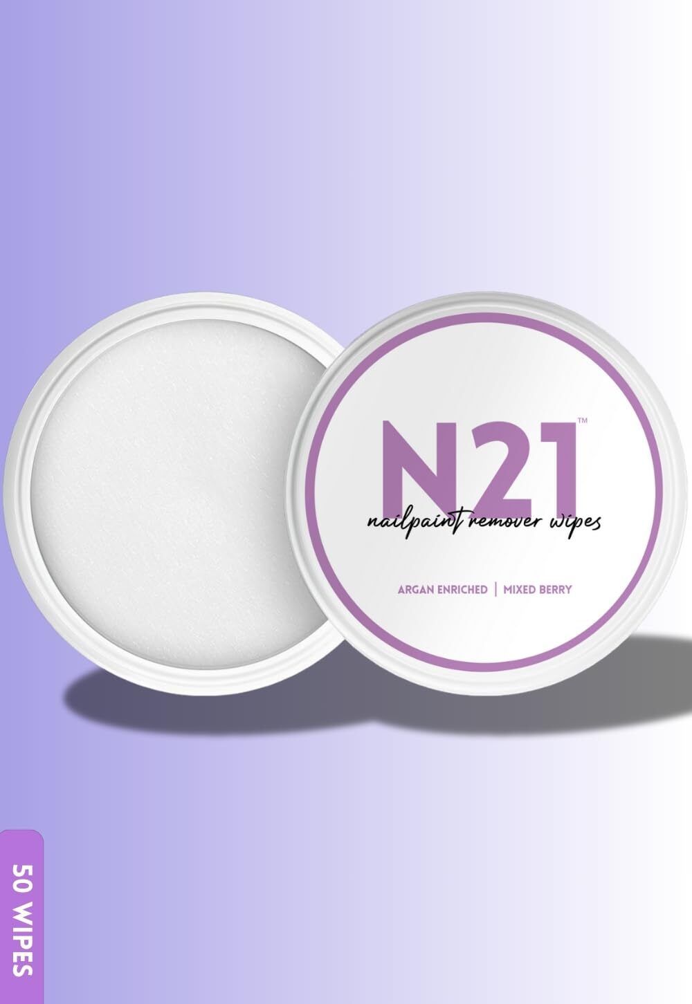 Nail Paint Remover Wipes | Argan Oil Enriched | Mixed Berry Scent | 50 Wipes-image-1