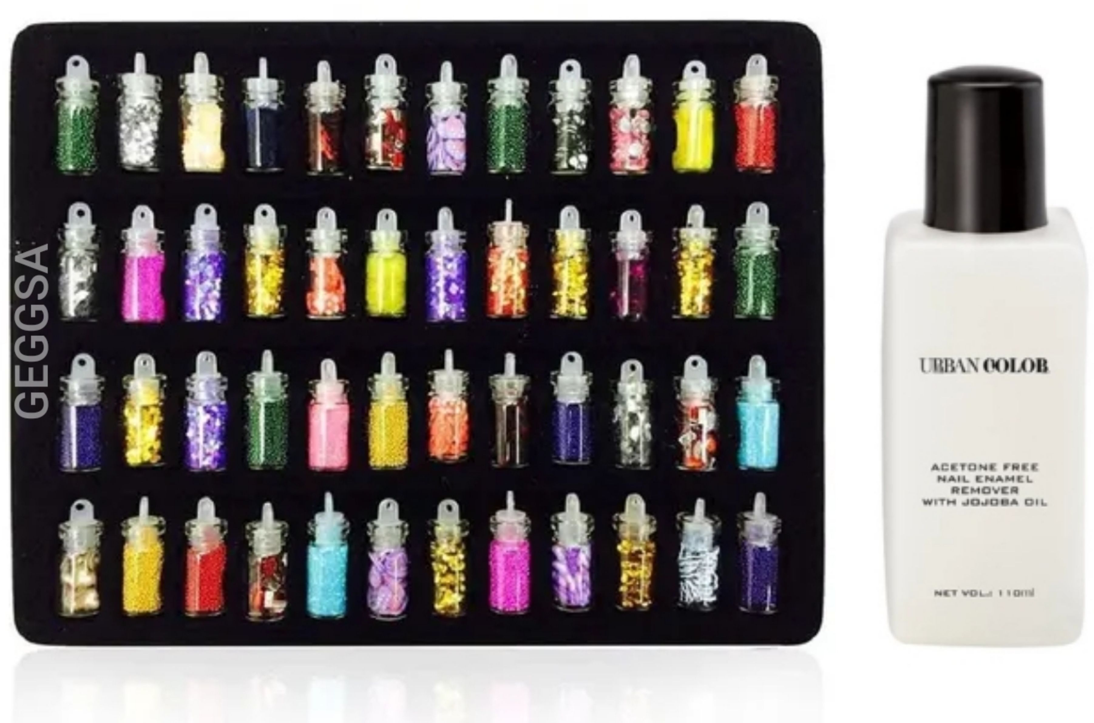 geggsa Nail Glitter3D Nail Art Decorator with Nail Enamel Remover(110ml)-picture-38