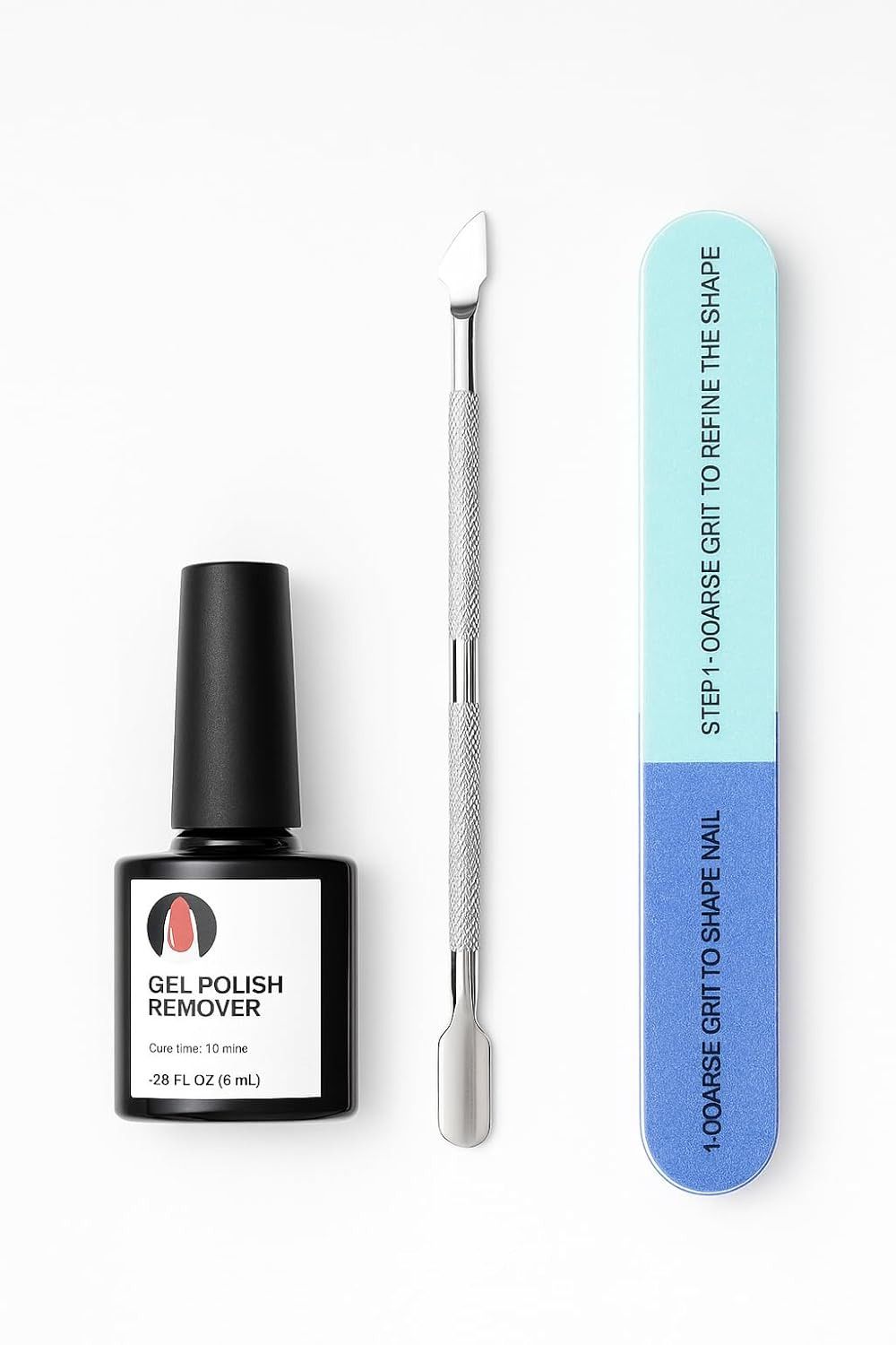 kira 3-in-1 Gel Polish Removal Set: Remover, Nail Buffer & Steel Pusher Tool Kit.-picture-2