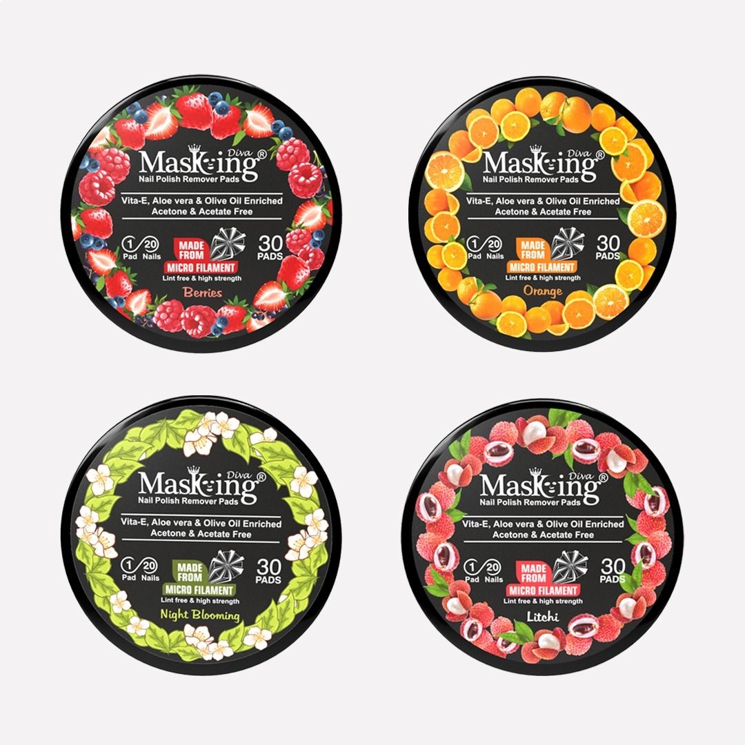 Nail Polish Remover Pads 4 Pack | Berries, Orange, Litchi, Night Bloom-image-45