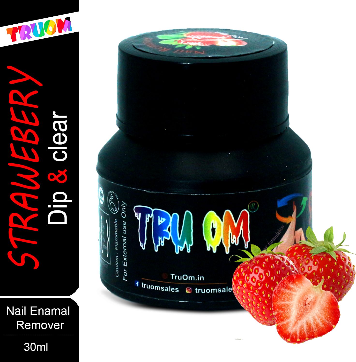 truom Instant Nail Polish Remover Strawberry Aroma Sponge Dip & Roll Nail Thinner-picture-7