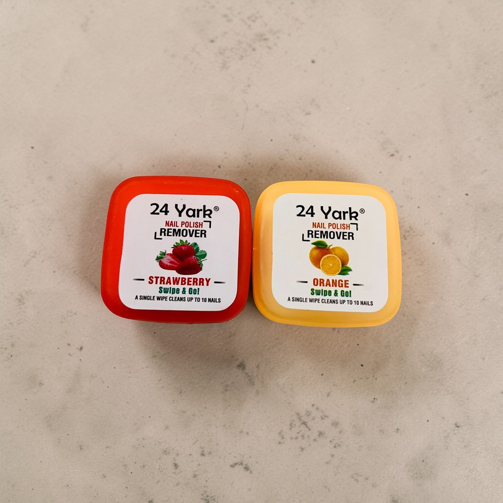 24yark NAIL POLISH REMOVER SQUARE WIPES PACK OF 2 PIECE STRAWBERRY +ORANAGE-picture-14