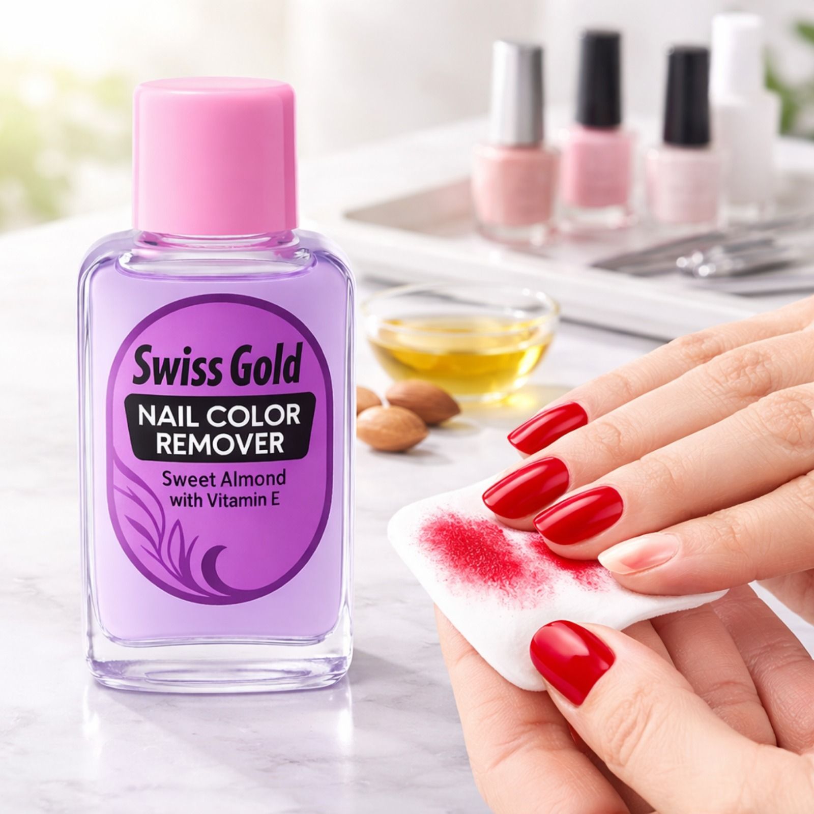 swiss gold Nail Paint Remover Smooth, Quick & Easy Nail Polish Removal Solution (Pack of 2)-picture-42