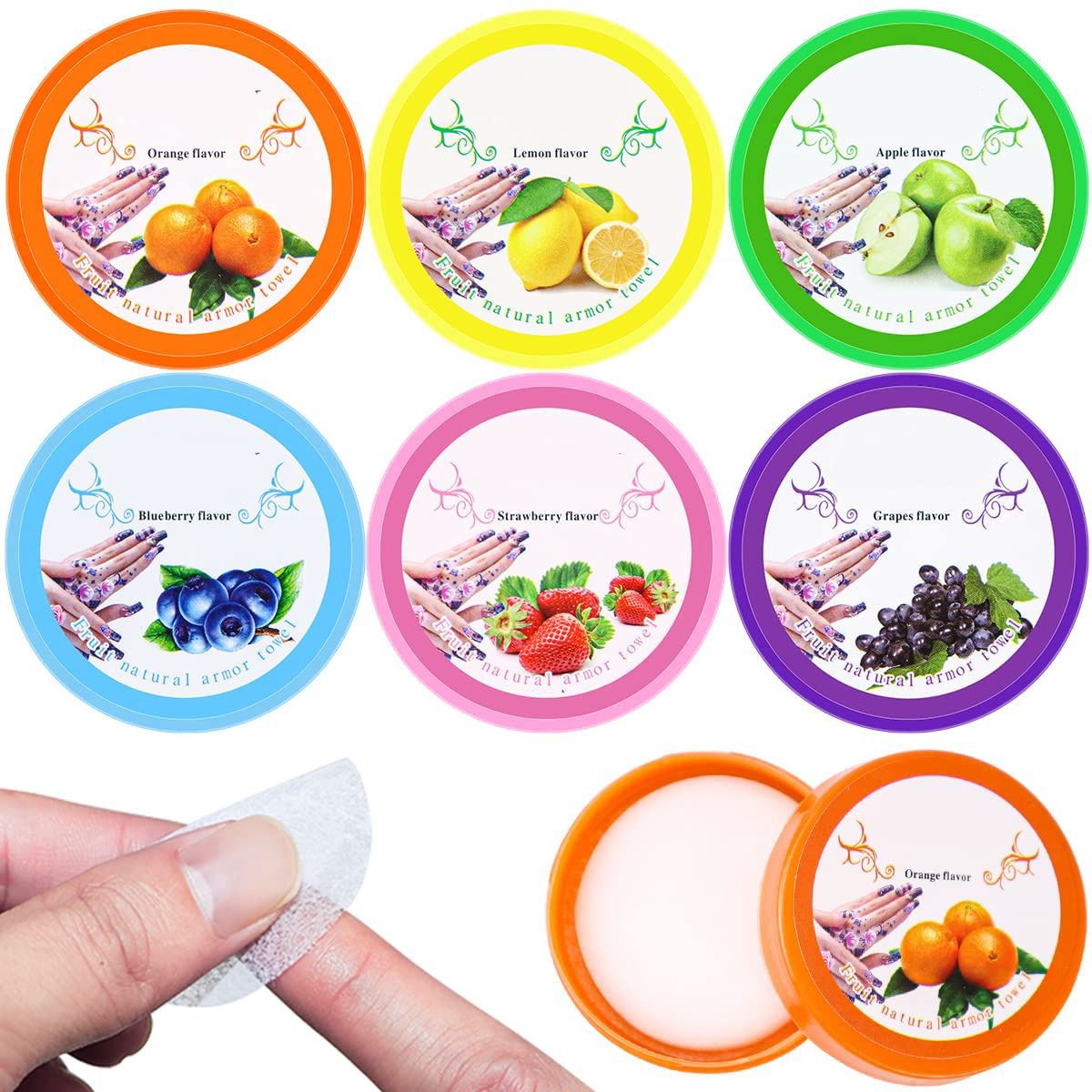 Nail Polish Remover Round Pads Nail Paint Removing Wet Wipes, Multi-Fruit-image-2