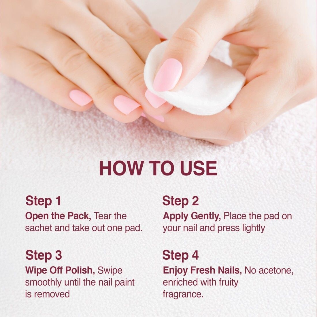 teen.teen Nail Enamel Remover Pads–Acetone-Free, Easy &Hassle Free Removal, Raspberry-PO2-picture-48