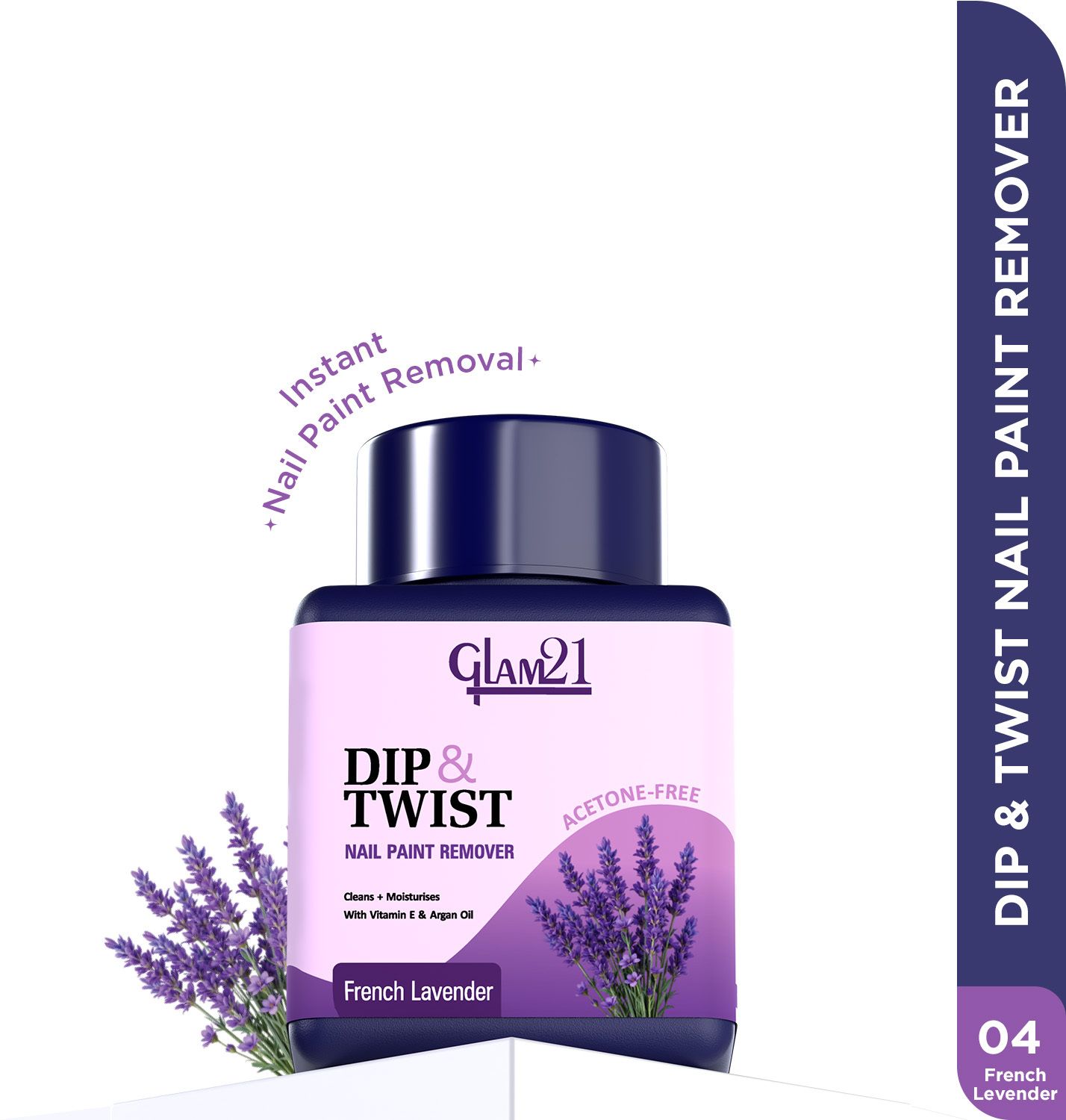 Dip & Twist Nail Polish Remover| Enriched With Argon Oil & Vit E-French Lavender-image-9