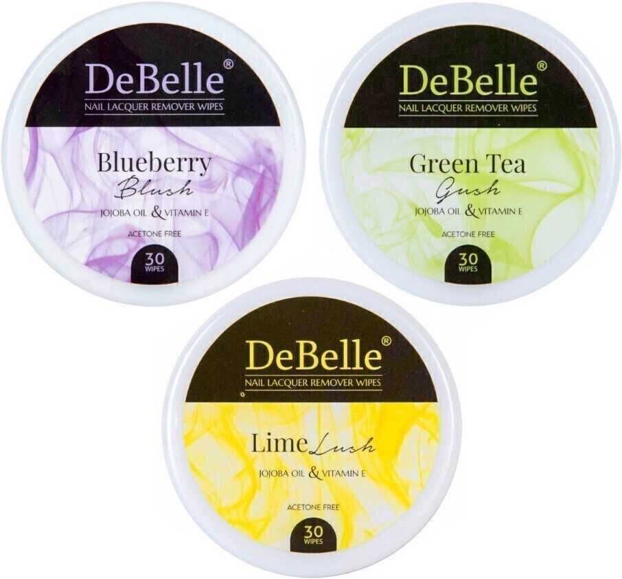 Nail Lacquer Remover Wipes Combo of 3 ( Blueberry Blush, Greentea Gush, Lime Lush) , 30 Pads each-image-21