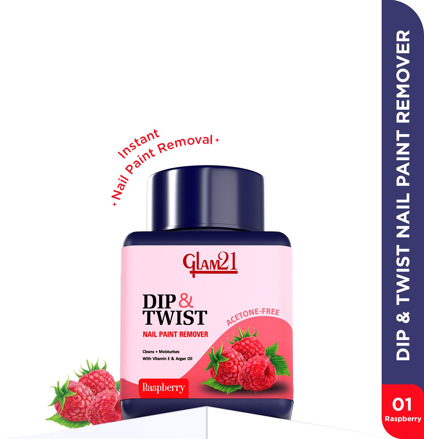 Dip & Twist Nail Polish Remover| Enriched With Argon Oil & Vit E- Raspberry-image-26