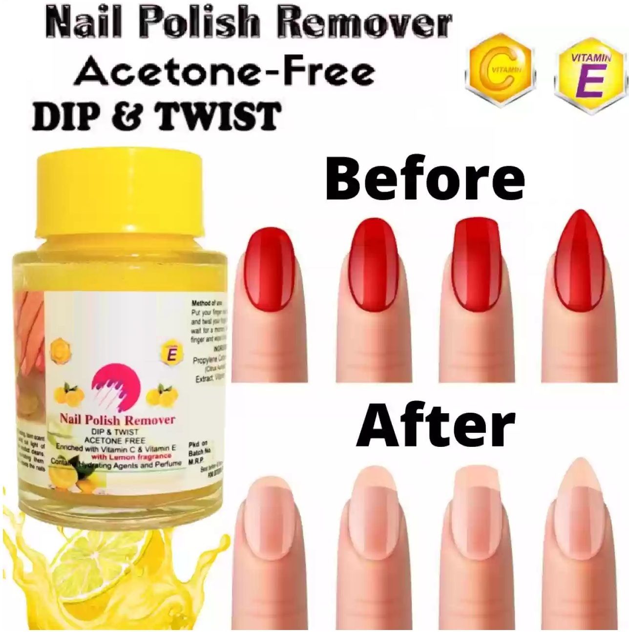 Dip & Twist Instant Nail Paint Remover with LEMON Fragrance-image-49