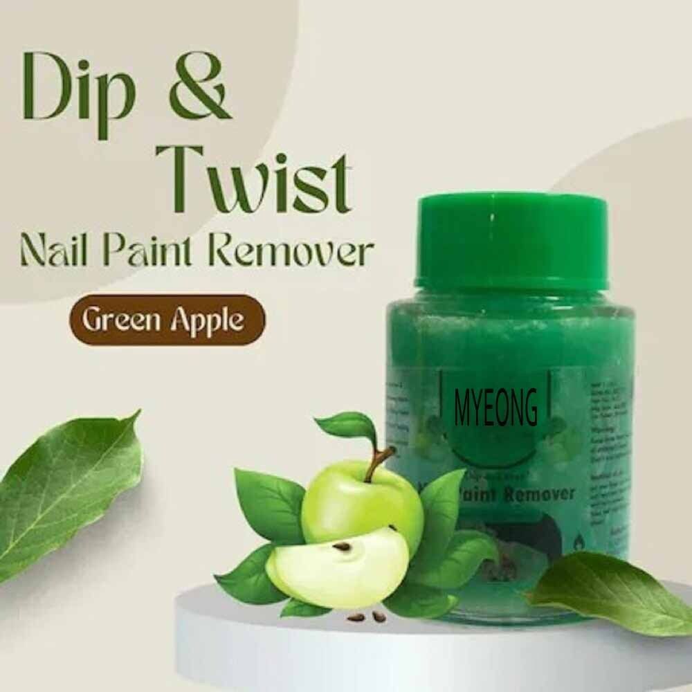 Premium Instant Nail Polish Remover Dip & Twist Foam Green Apple-image-13