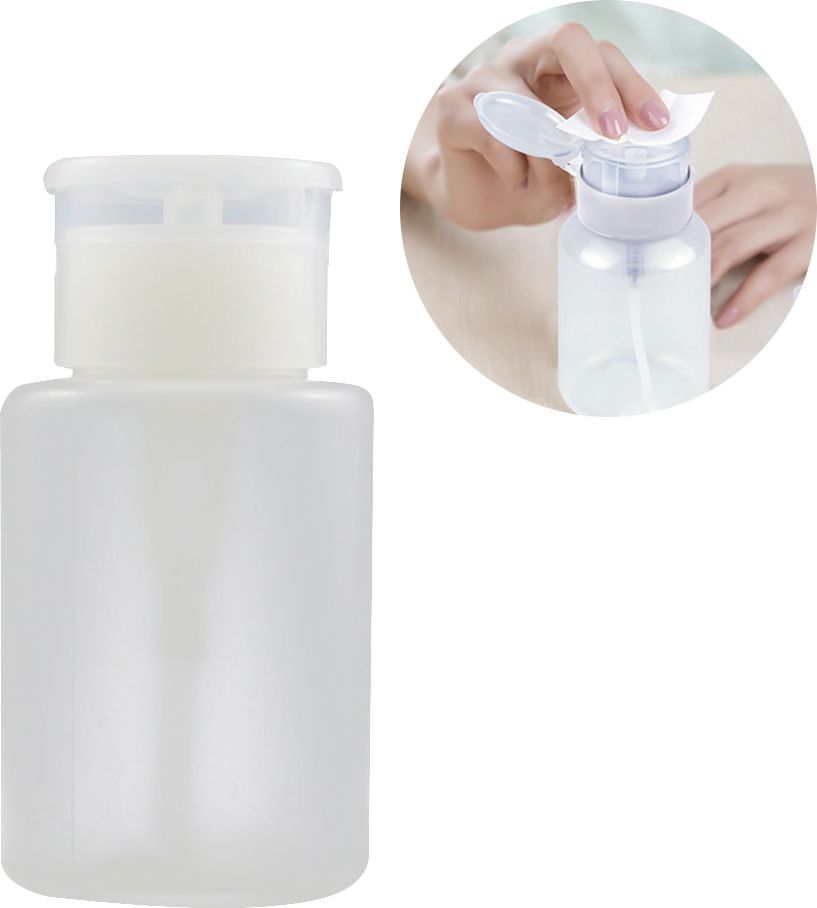 Nail Polish Remover Pump Bottle Dispenser, Push Down Cleanser Bottle 60 ML.