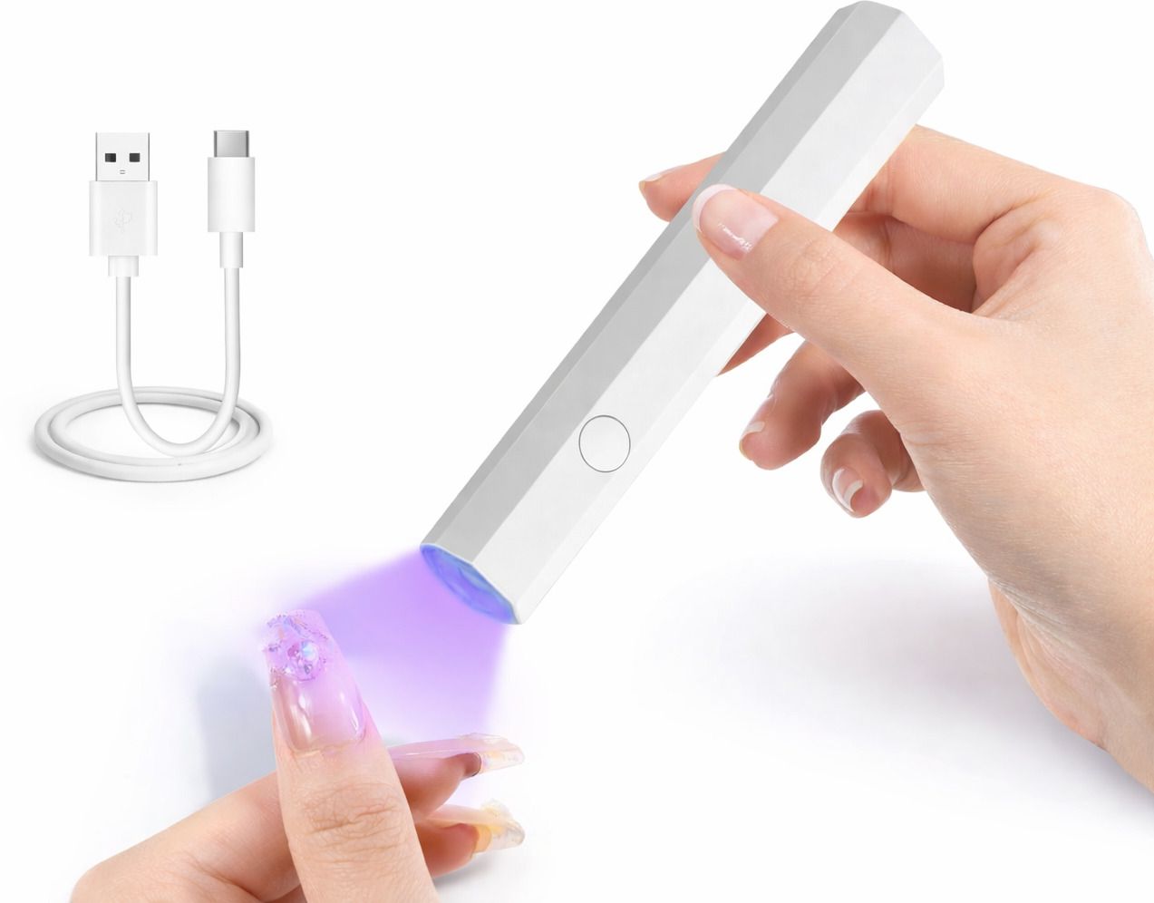 Portable UV LED Nail Lamp Pen – USB Rechargeable Gel Polish Curing Light Nail Polish Dryer