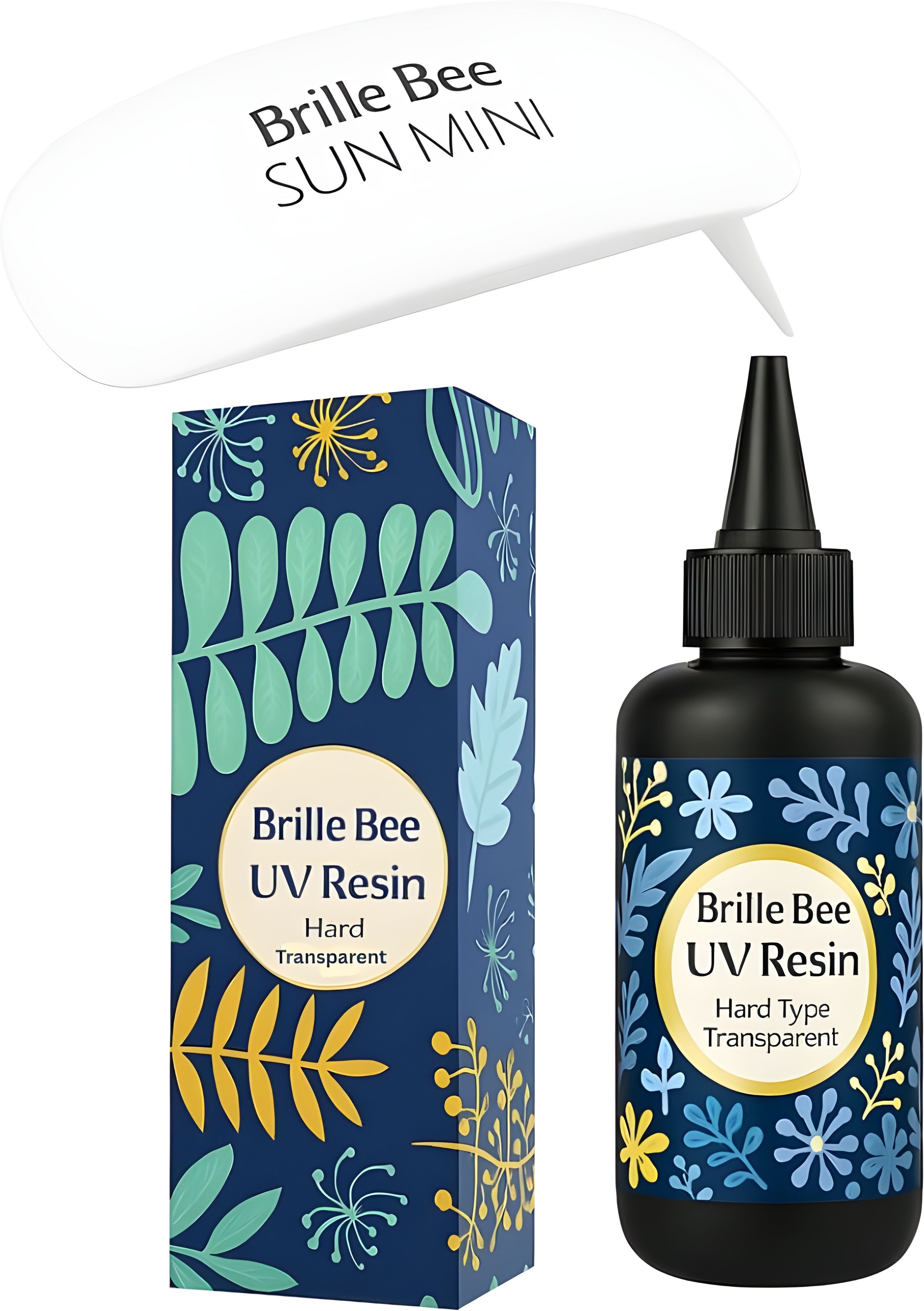 'UV Resin Kit Crystal Clear Hard Type Resin with UV LED Lamp Nail Polish Dryer