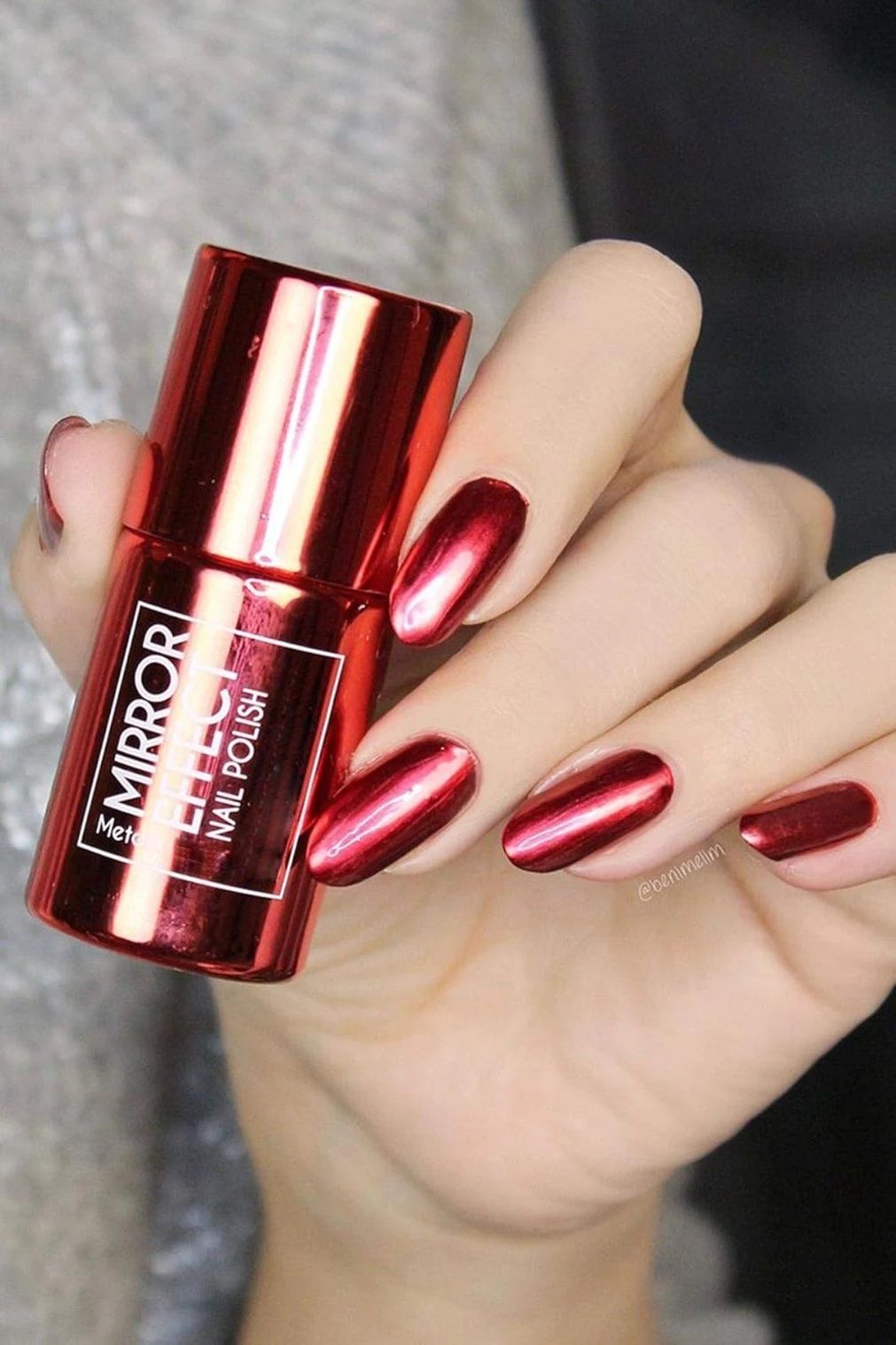 gabbu Metallic Mirror Effect Red Chrome Nail Art Polish Red Silver-picture-46