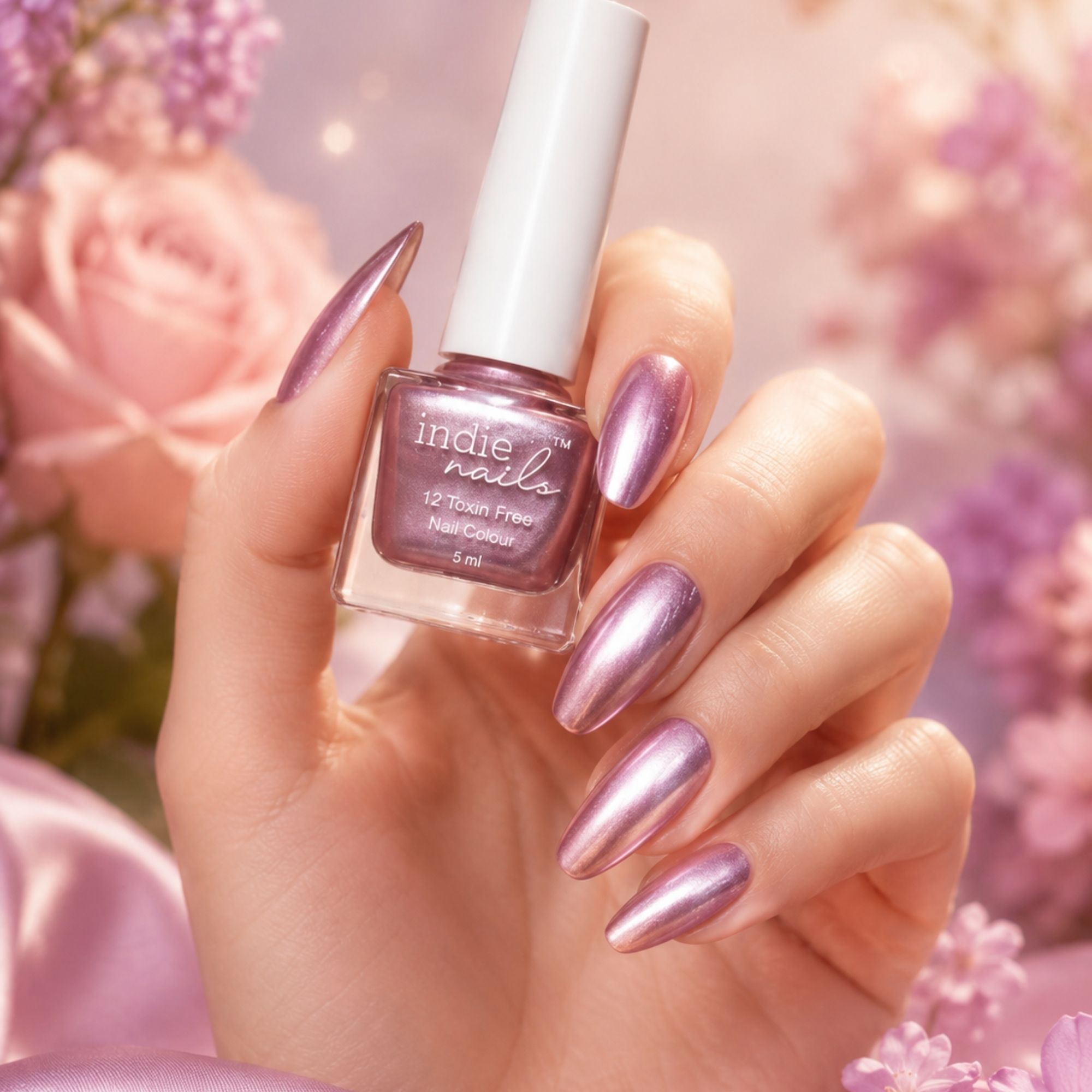Nail Paint Chrome Glaze Pink Metallic Nail Polish for Women Chip Resistant Chrome Glaze Nail Polish-image-18