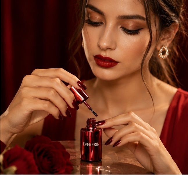 Red Nail Polish Quick Drying Formula Long Lasting Nail Polish for Women Red-image-9