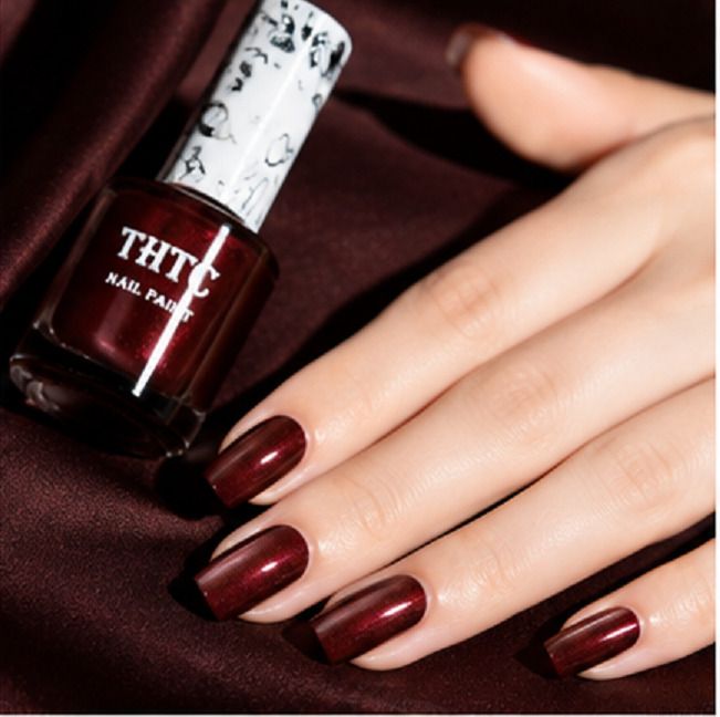 Quick Dry High Shine Color mellic maroon nail paint mellic maroon-image-10