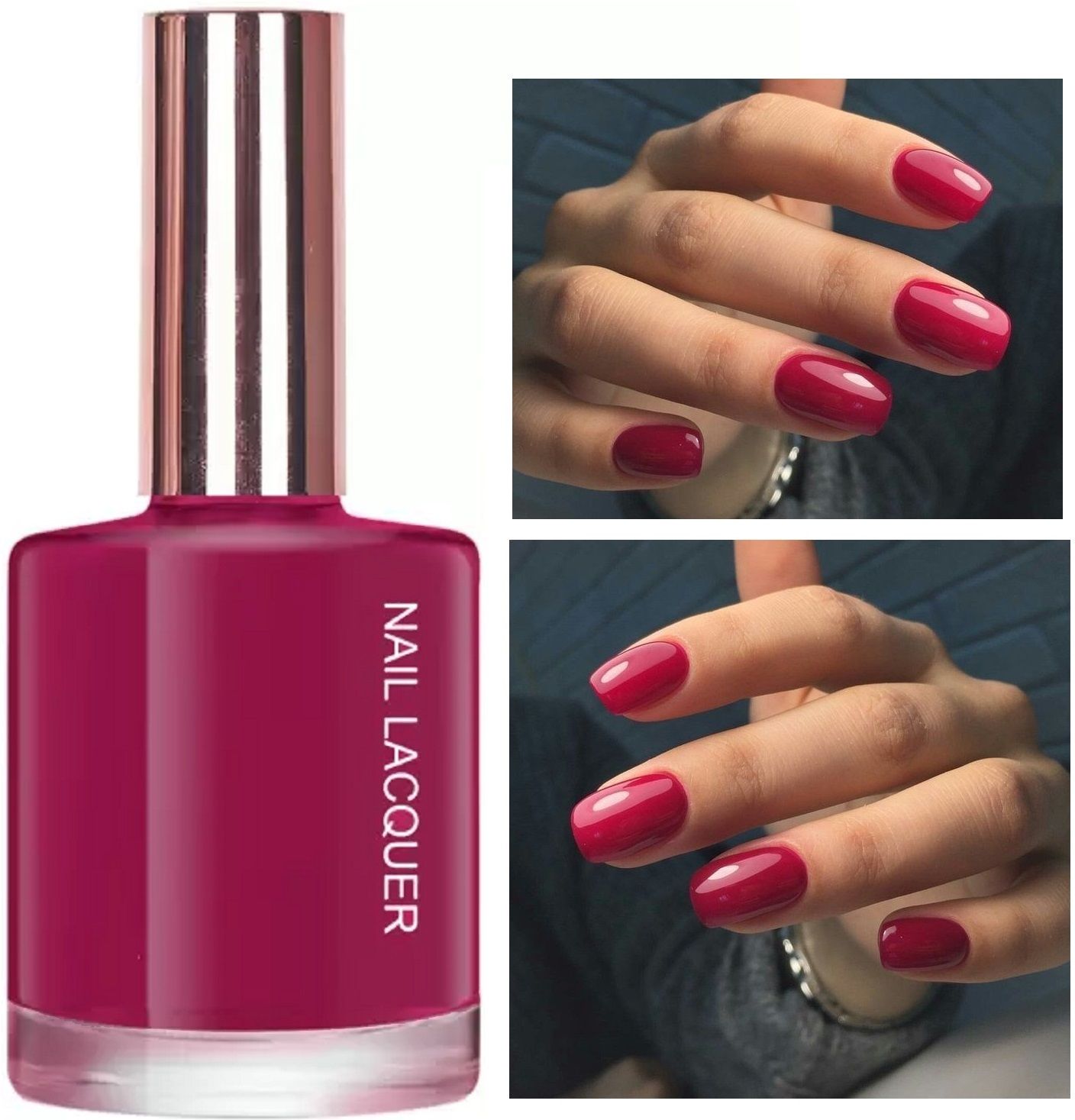 gabbu Nail Paint HD Shine Quick Drying Long Stay Deep pink DEEP PINK-picture-17