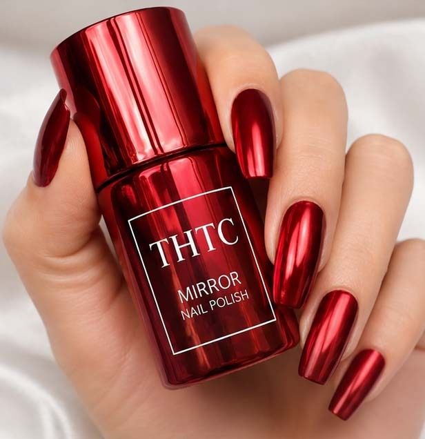 thtc Long-Lasting Metallic Nail Polish – Chip-Resistant red-picture-14