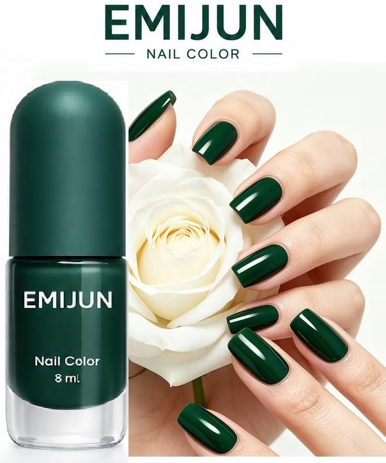 Green Nail Polish Dries Quickly Without Any Stickiness After Application forest green-image-29