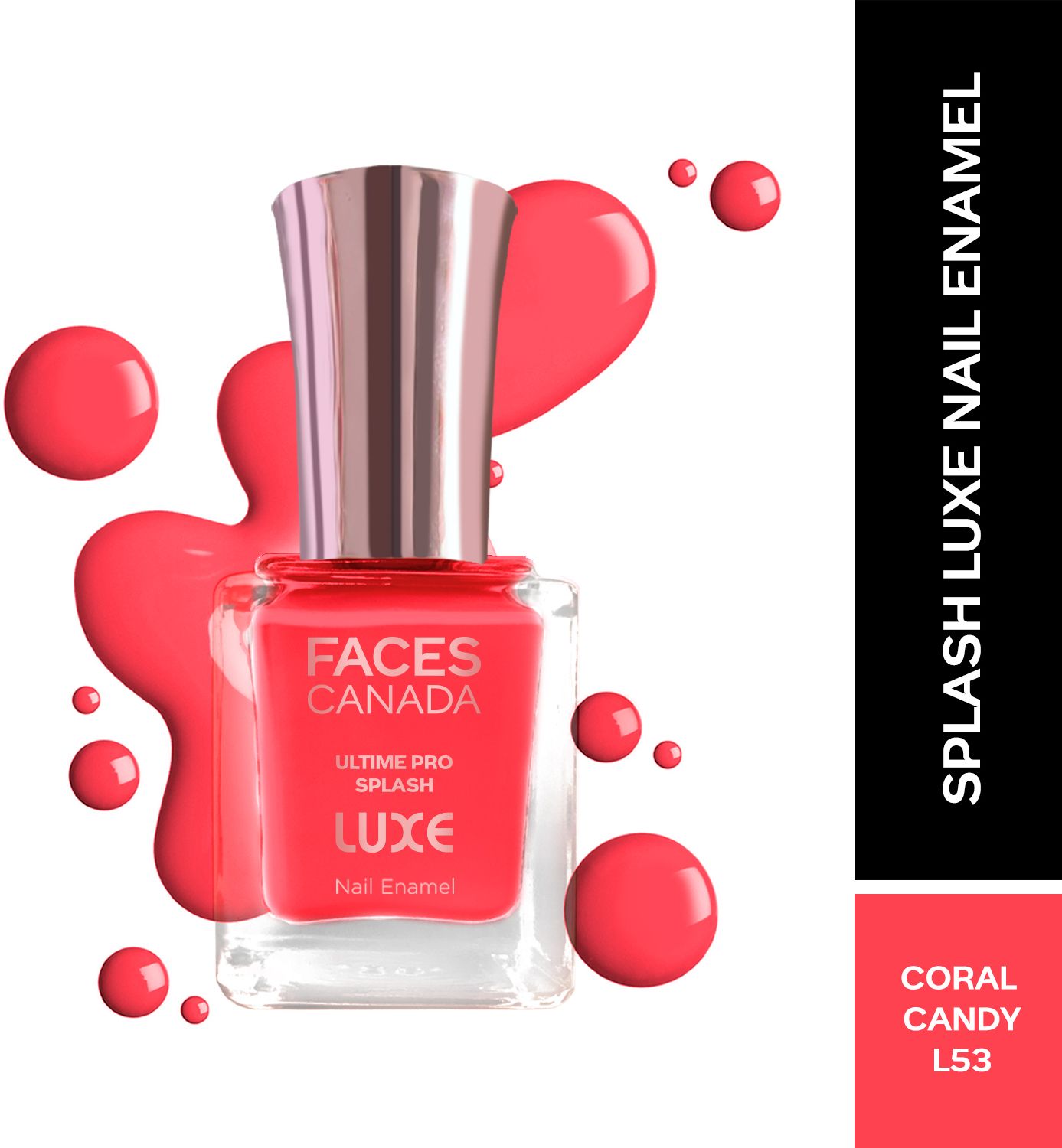 Ultime Pro Splash Luxe Nail Enamel | Glossy Finish | Quick Drying Coral Candy (L53)-image-3